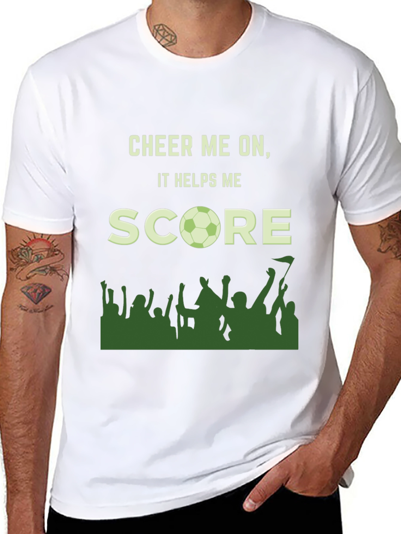 Black Cheer Me On Soccer T-Shirt view 8
