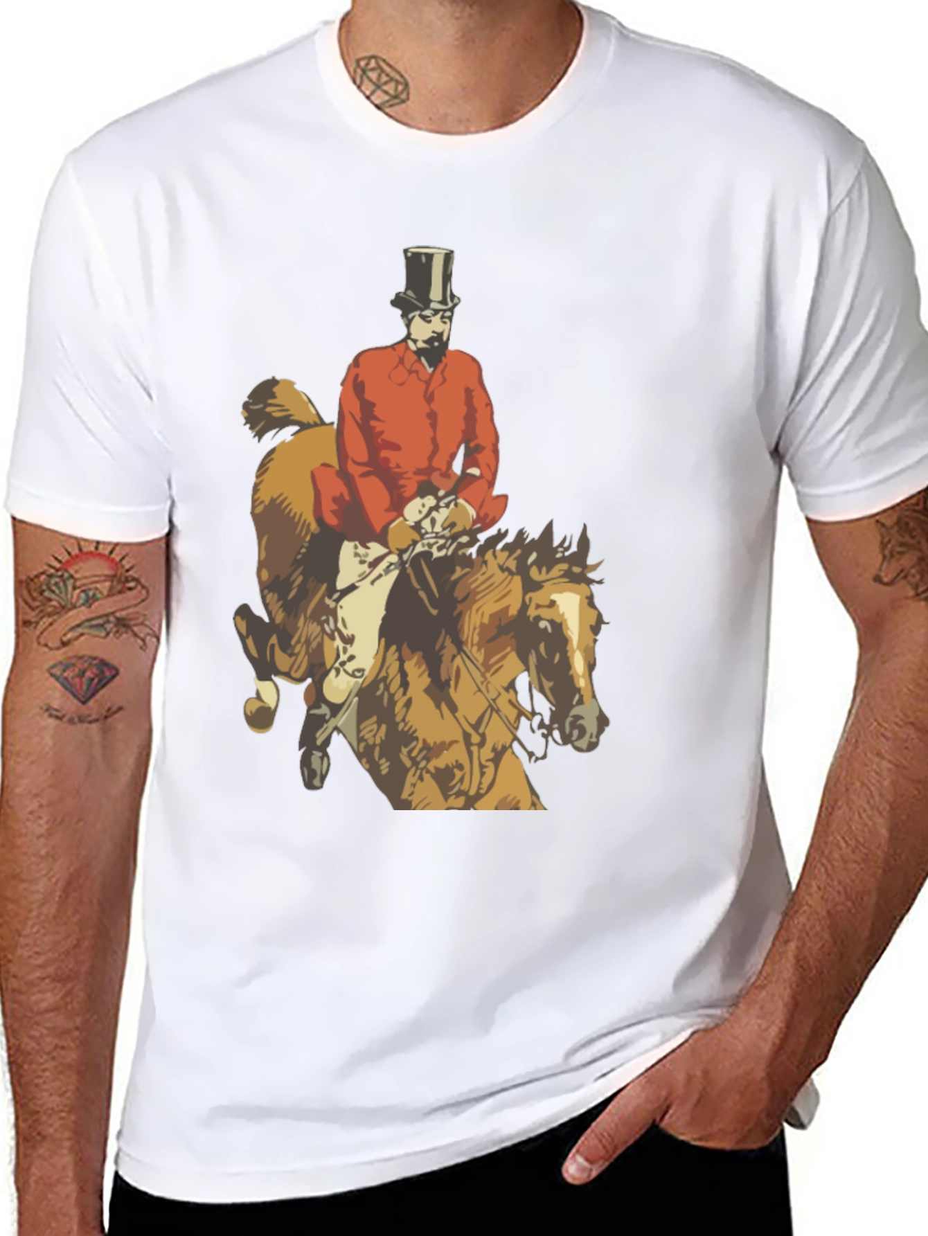 Black Equestrian Fox Hunter T-Shirt view 8