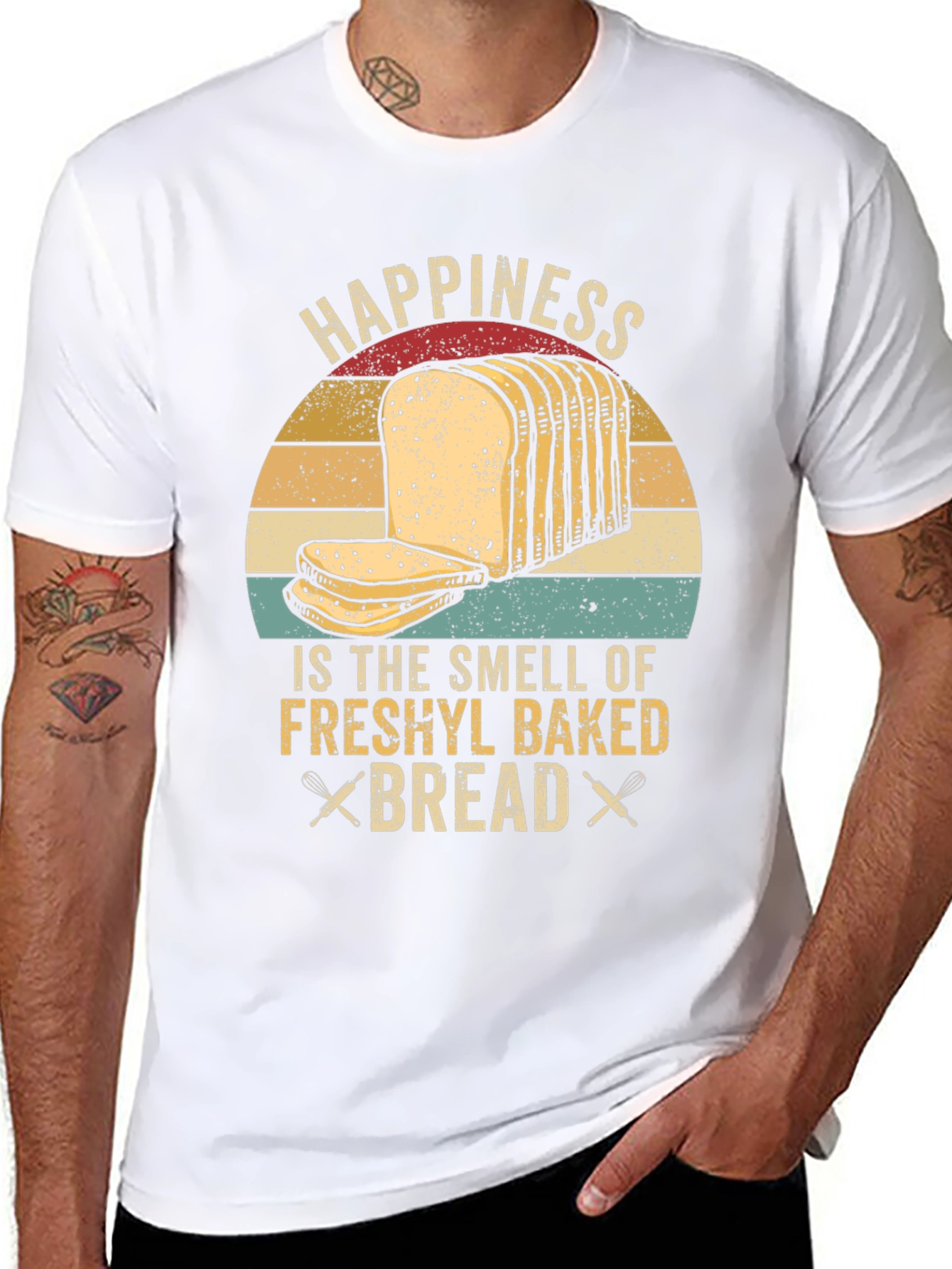 Black Happiness Smell Bread T-shirt view 8