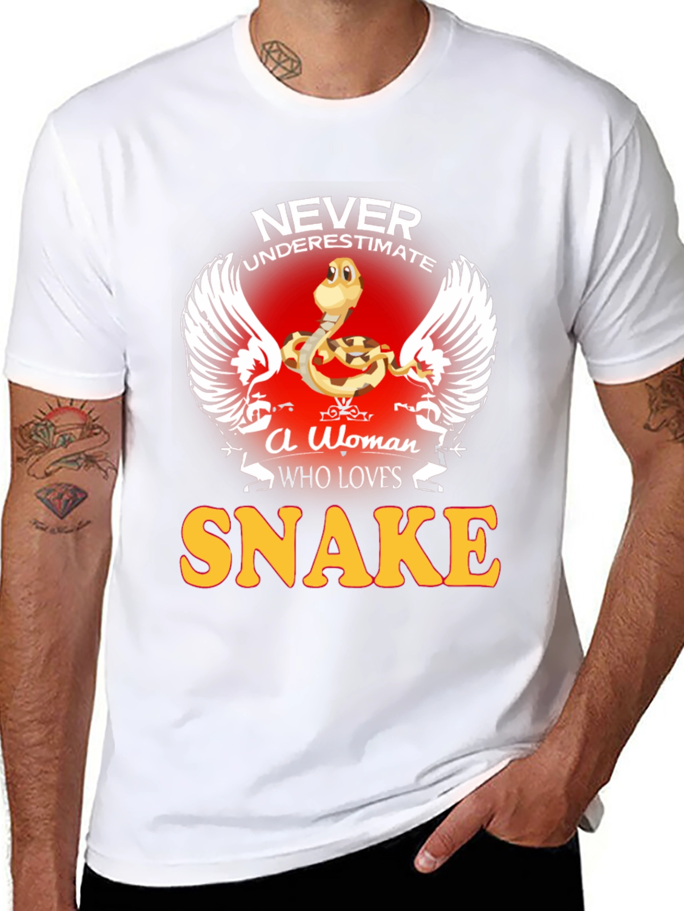 Black Never Underestimate A Woman Who Loves Snakes Tee view 8