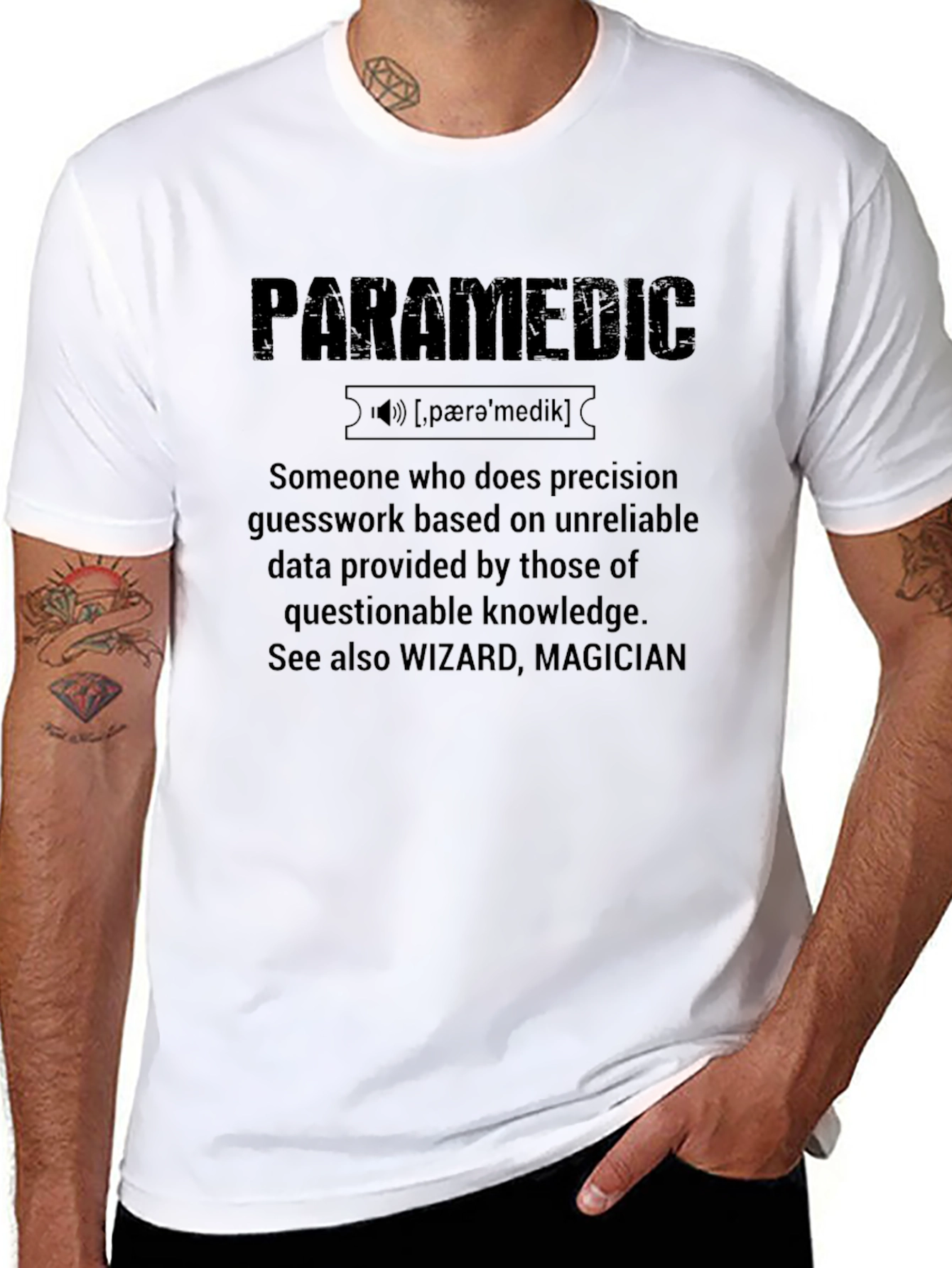 Black Paramedic Definition Graphic T-Shirt view 8