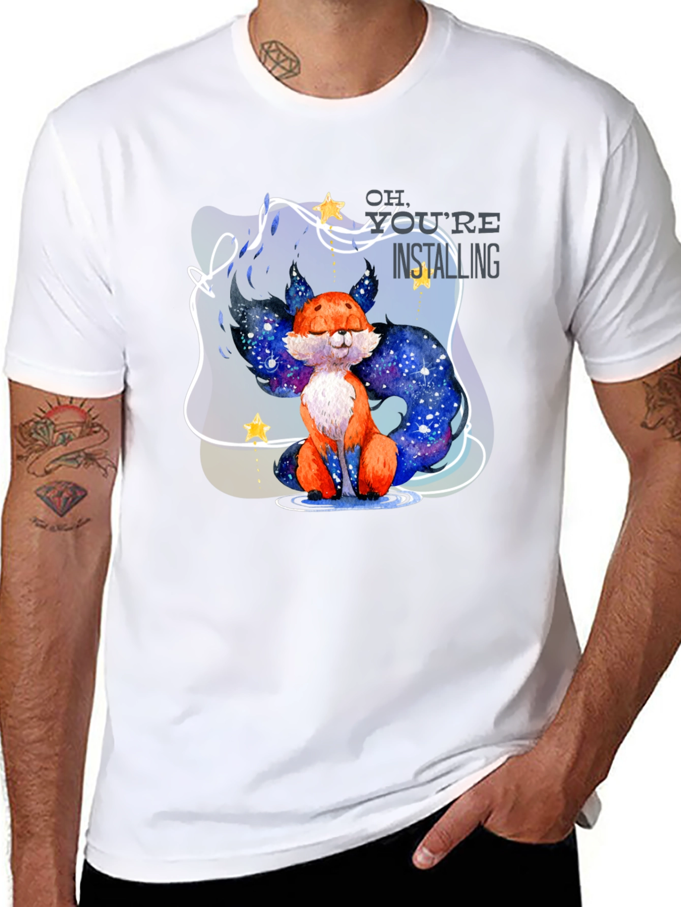 Black Galaxy Fox T-Shirt view 8