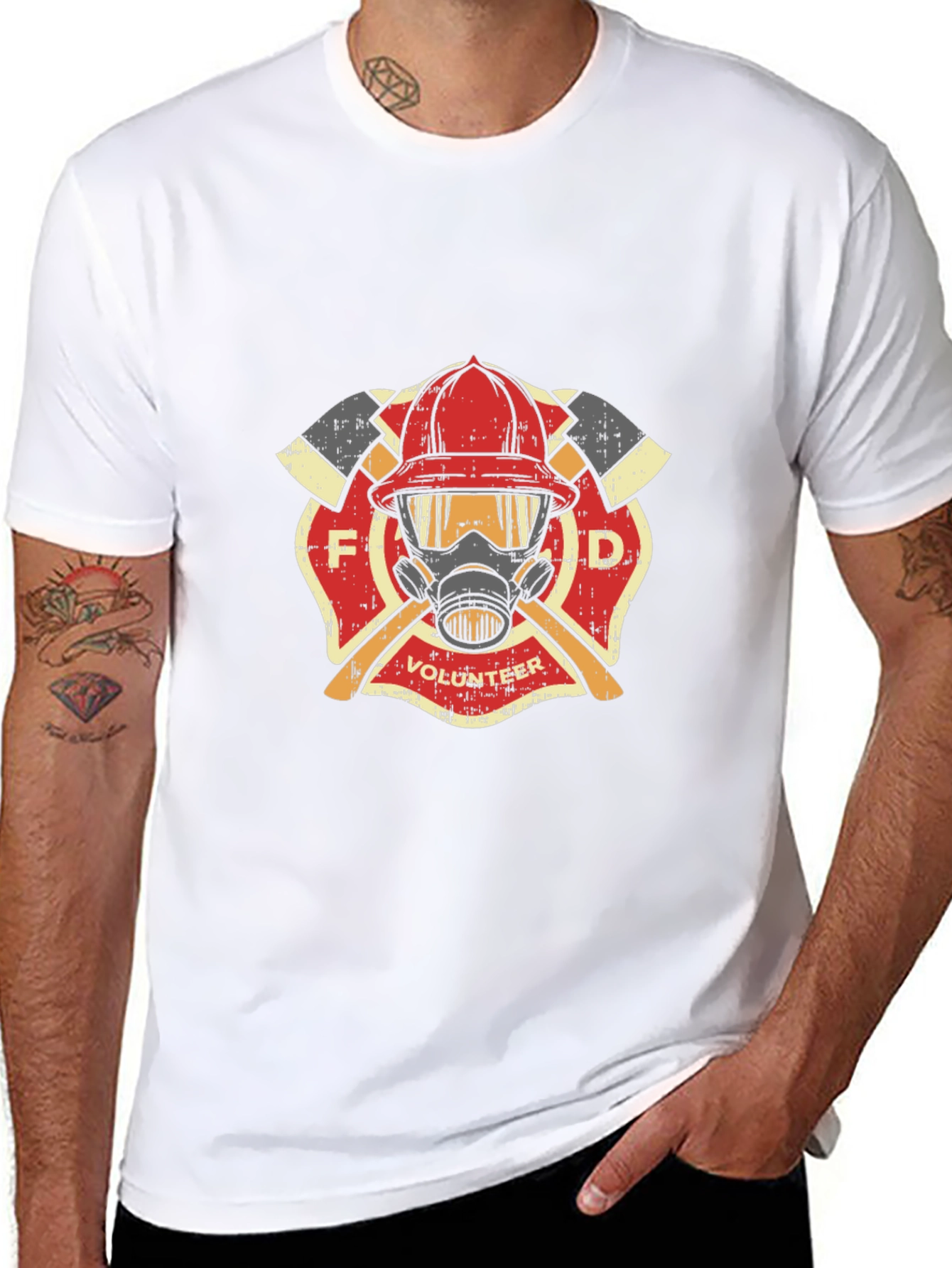 Firefighter Volunteer Graphic Tee - Black - 8