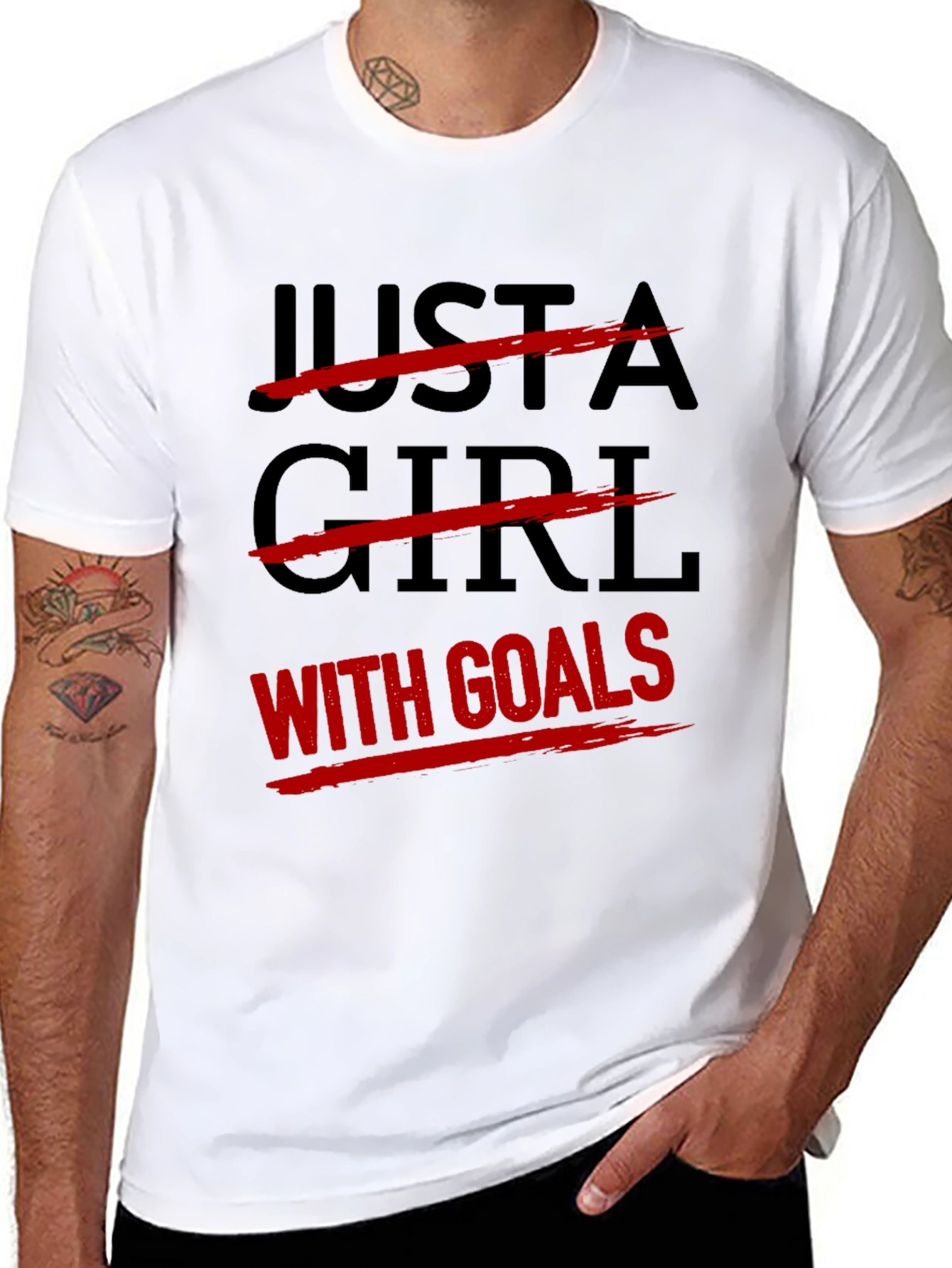 Black Goal-Getter Graphic Tee: Black Cotton T-Shirt view 8
