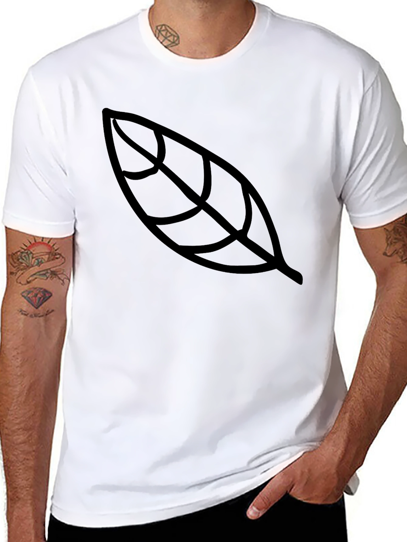 Black Leaf Graphic Black T-Shirt - Unisex view 8