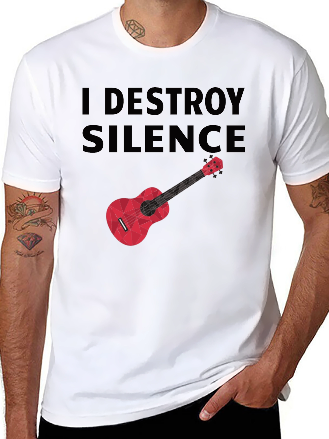 Black I Destroy Silence Graphic Tee view 8