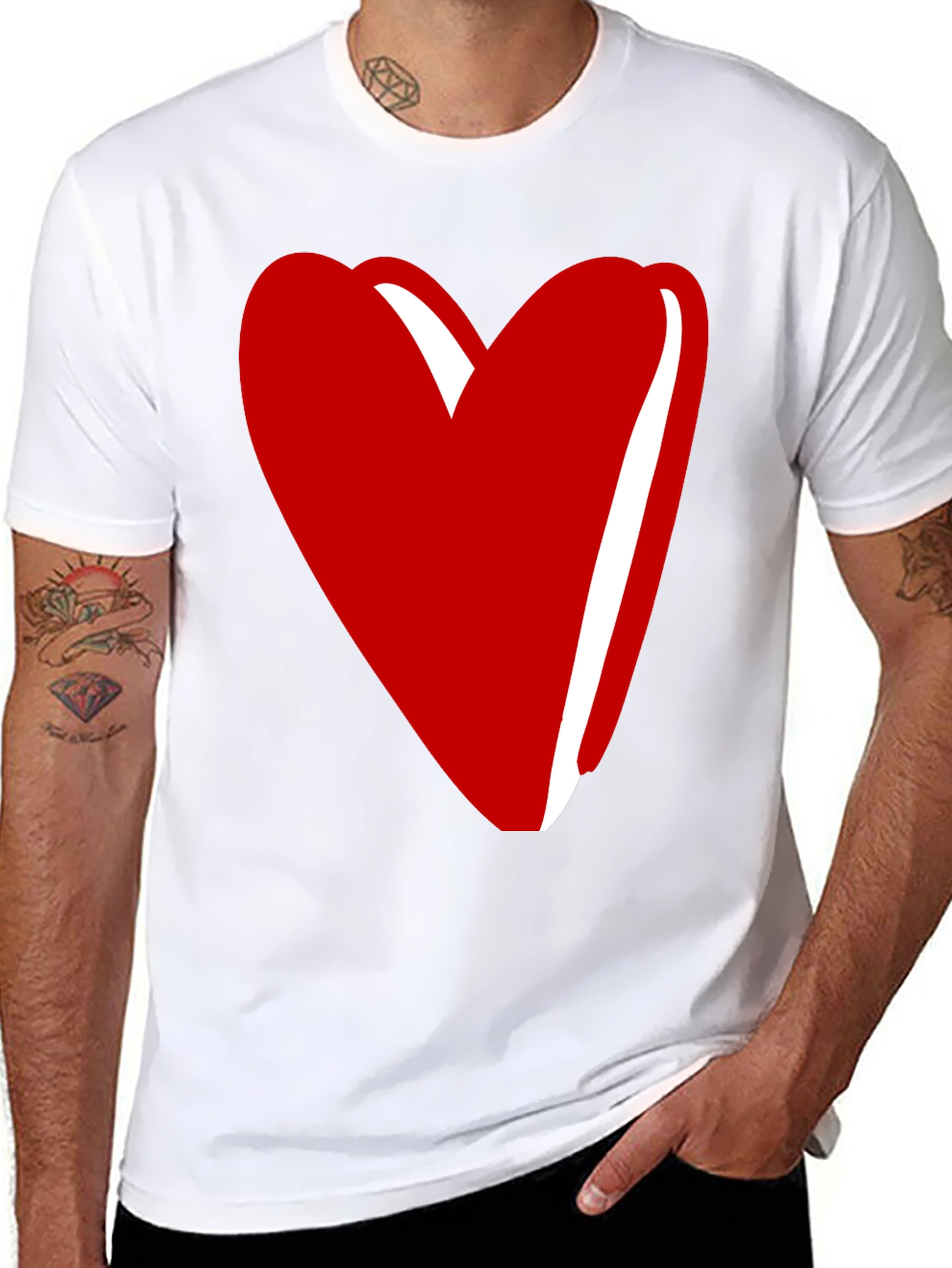 Black Heart Graphic Tee - Stylish Unisex Crew Neck T-Shirt view 8
