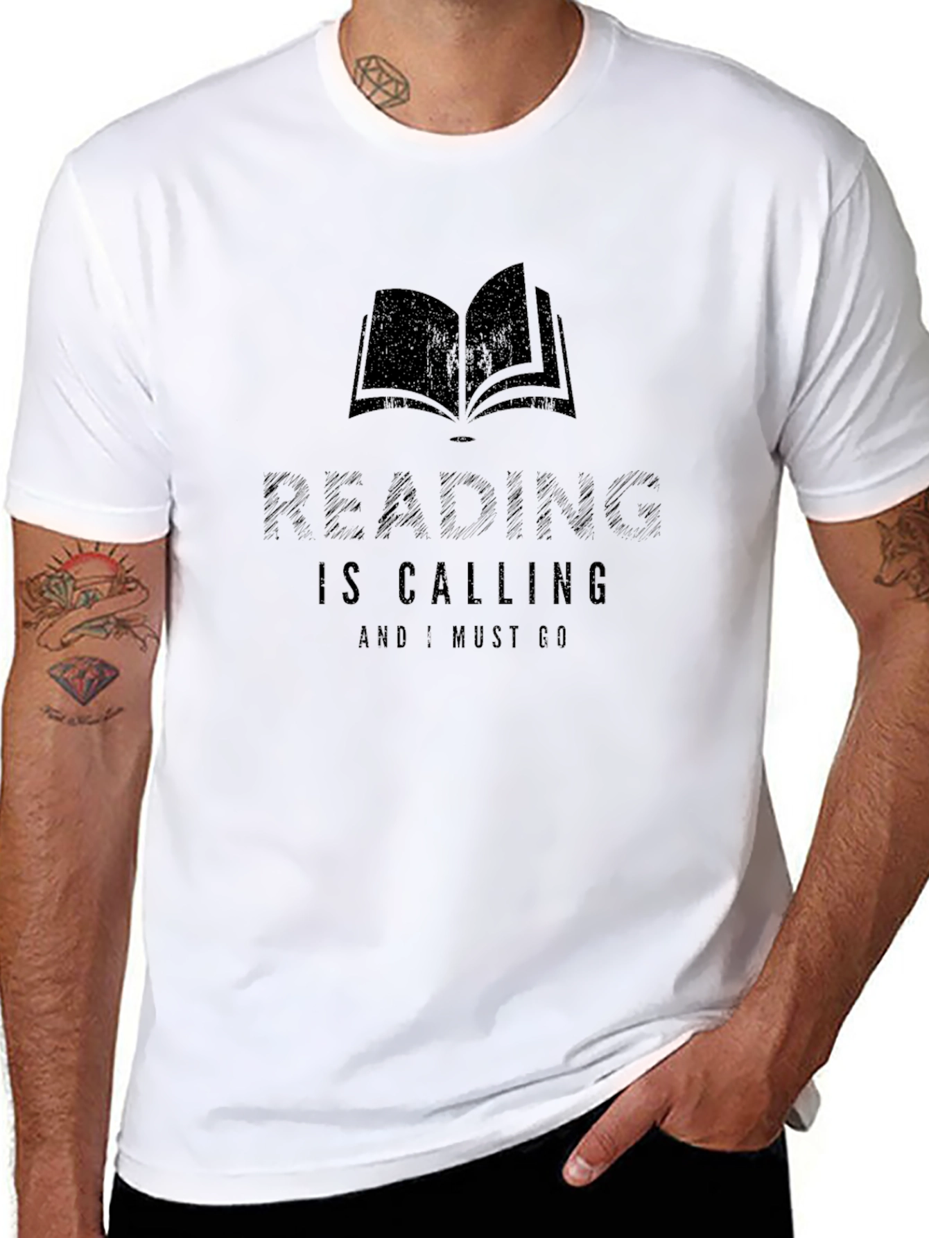 Black Reading is Calling T-Shirt - Book Lover Gift view 8