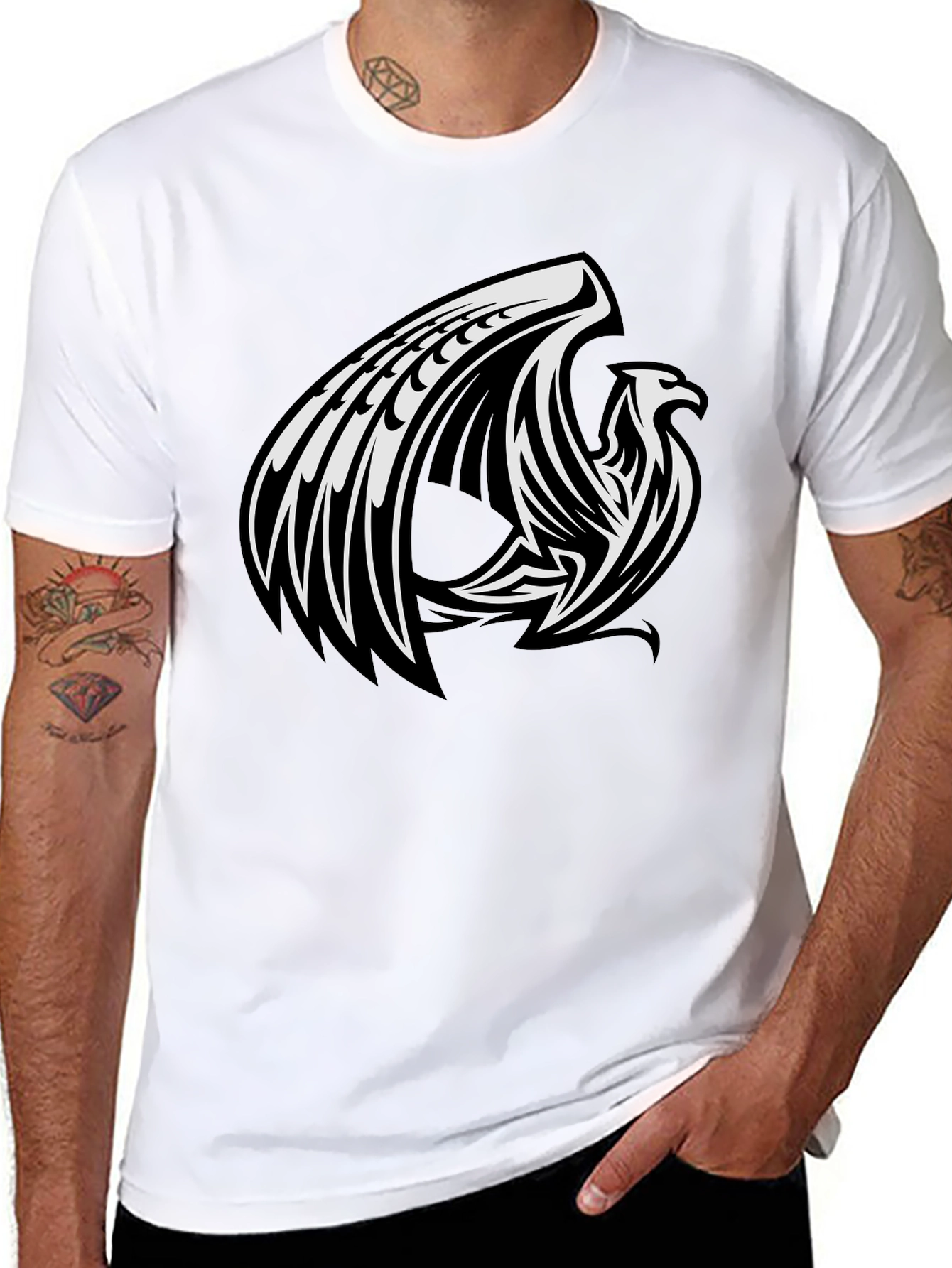 Black Phoenix Graphic Black T-Shirt view 8