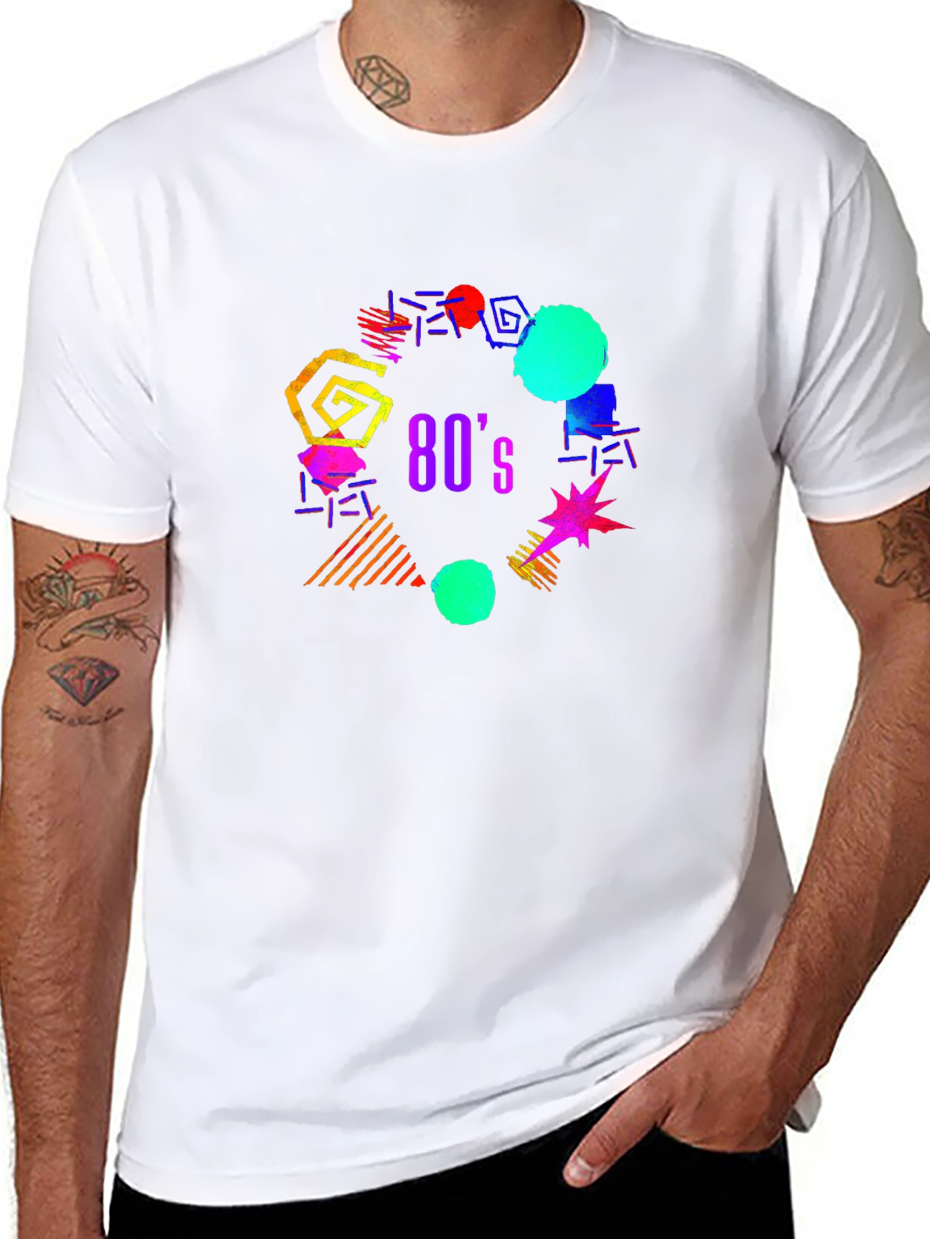 Black 80's Retro Graphic T-Shirt - Black view 8