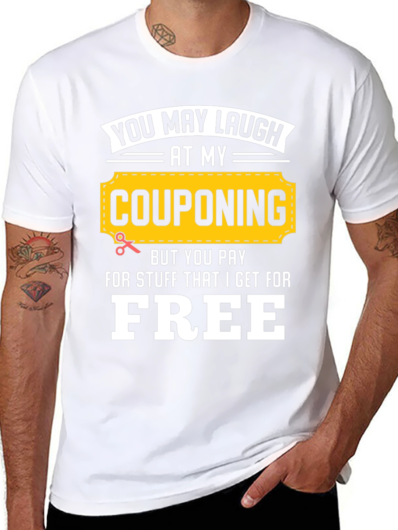Black Couponing Humor T-Shirt - Free Stuff! view 8