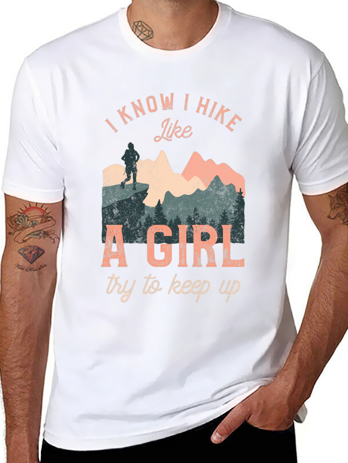 Black I Hike Like A Girl Graphic T-Shirt view 8