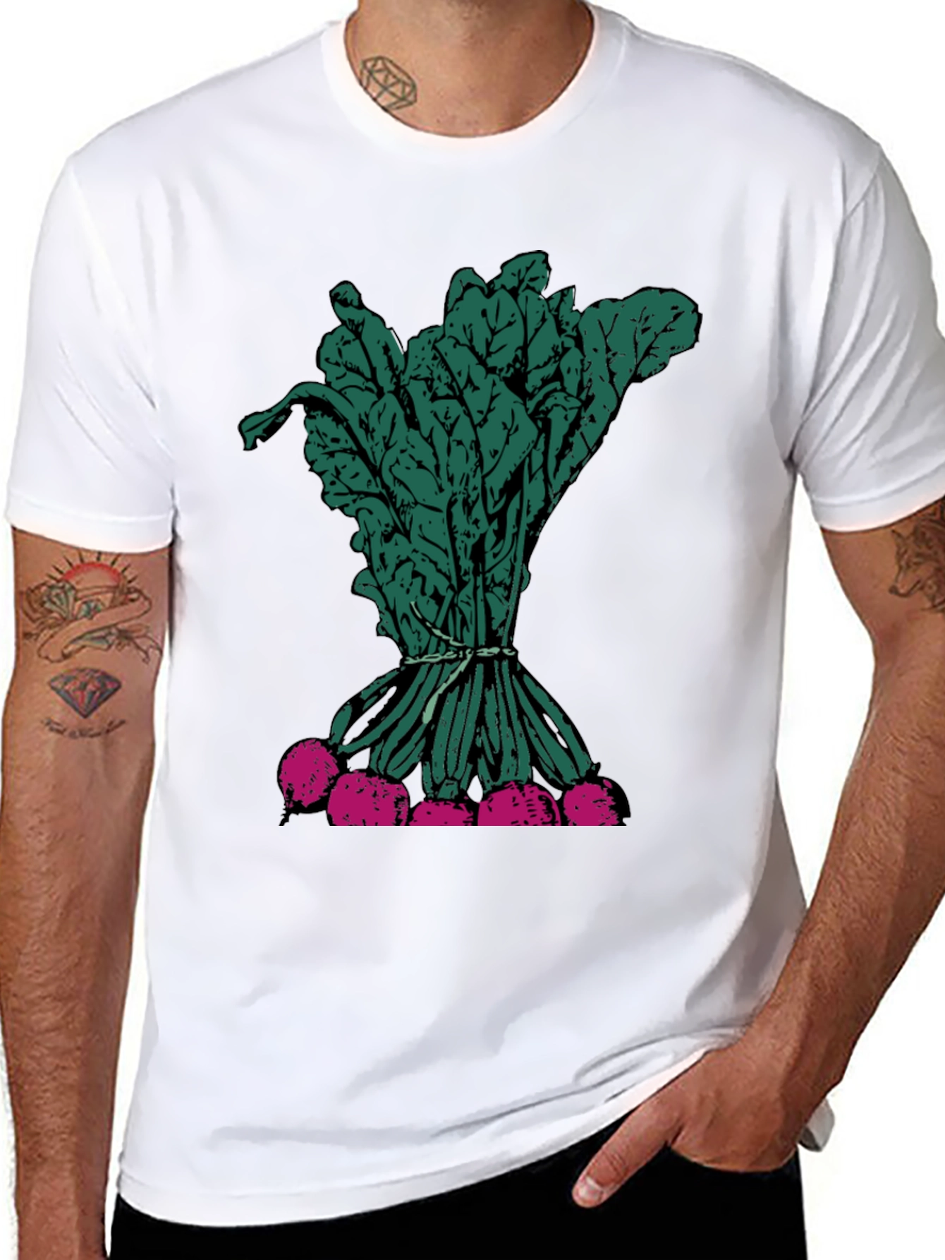 Black Radish Graphic Tee - Fresh Vegetable Print view 8