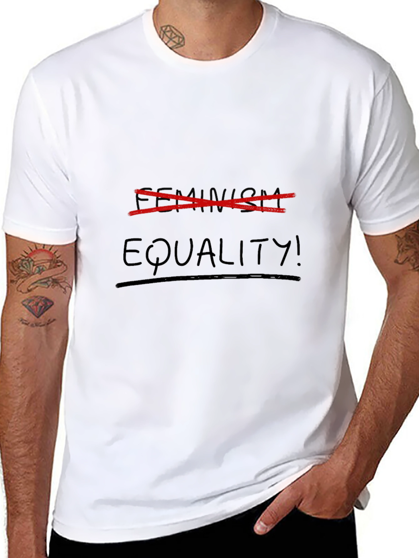 Black Equality T-Shirt - Anti-Feminist Statement Tee view 8