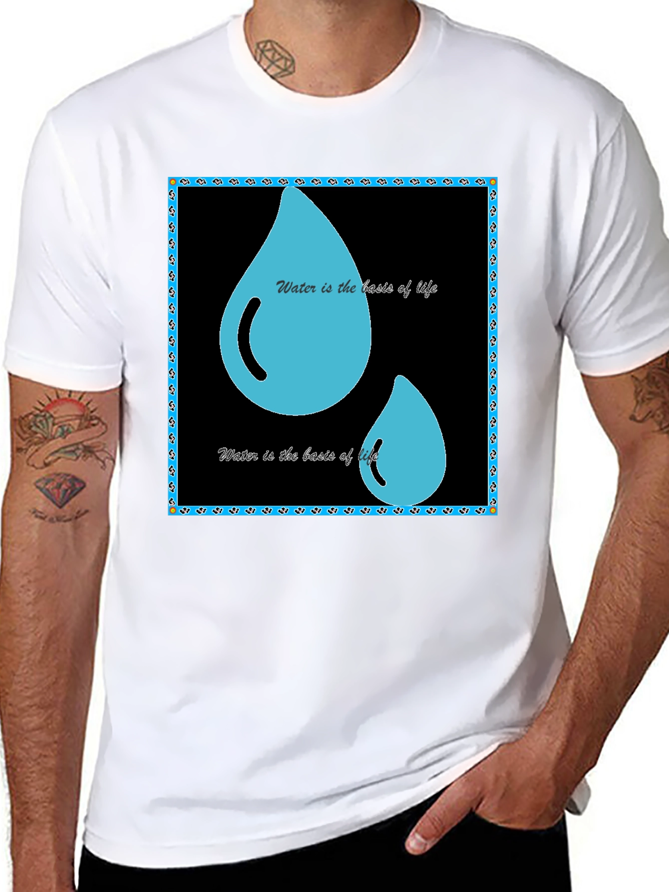 Black Water is Life T-Shirt - Black Graphic Tee view 8