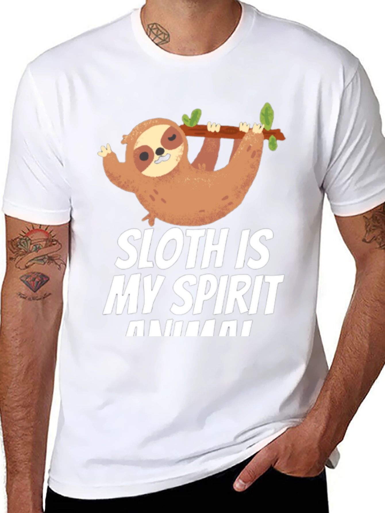 Black Sloth Spirit Animal T-Shirt Funny Cute Graphic Tee view 8