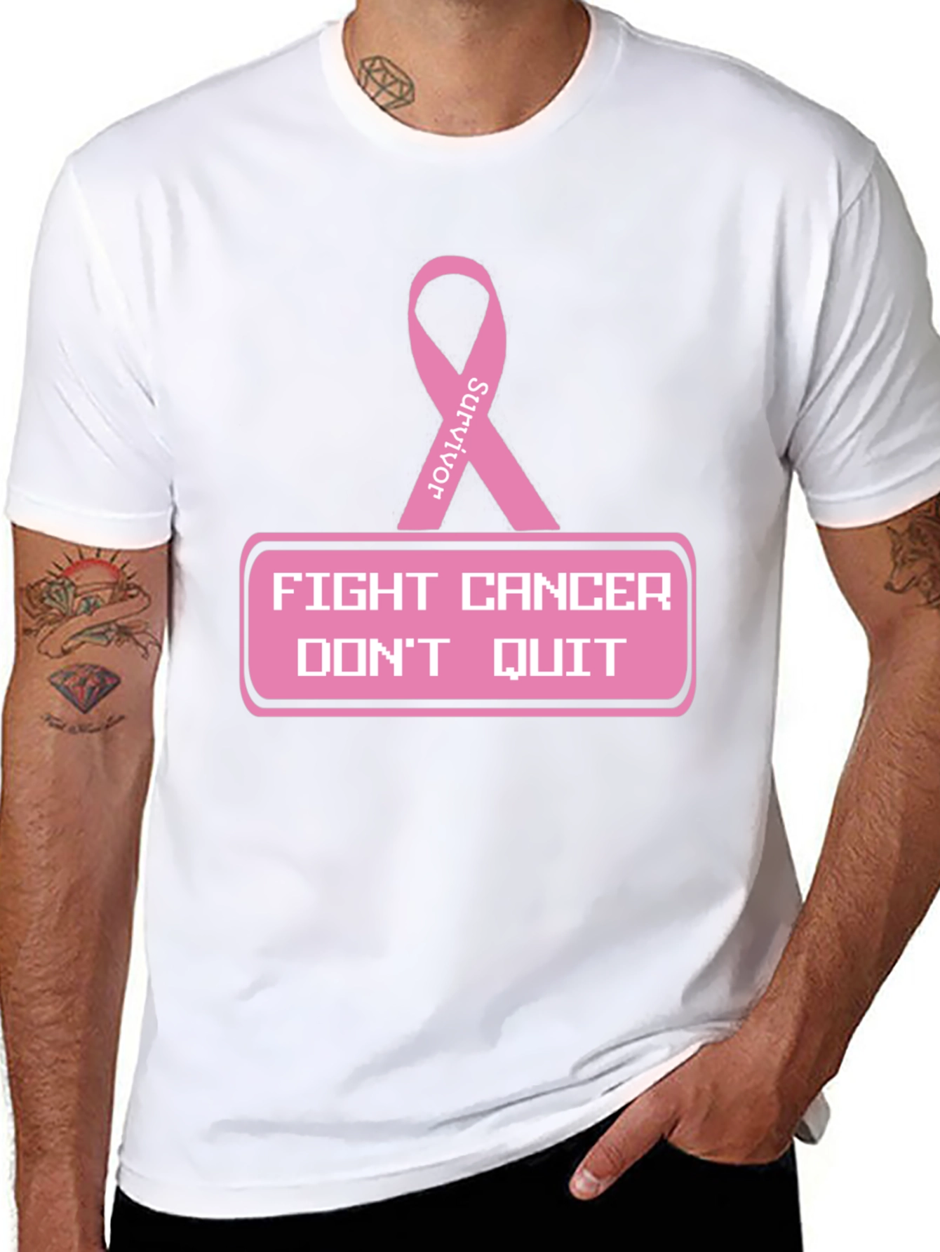 Black Fight Cancer T-Shirt view 8