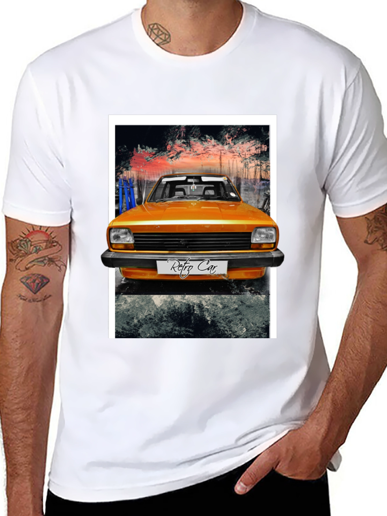 Black Retro Car Graphic T-Shirt - Cool Vintage Style view 8