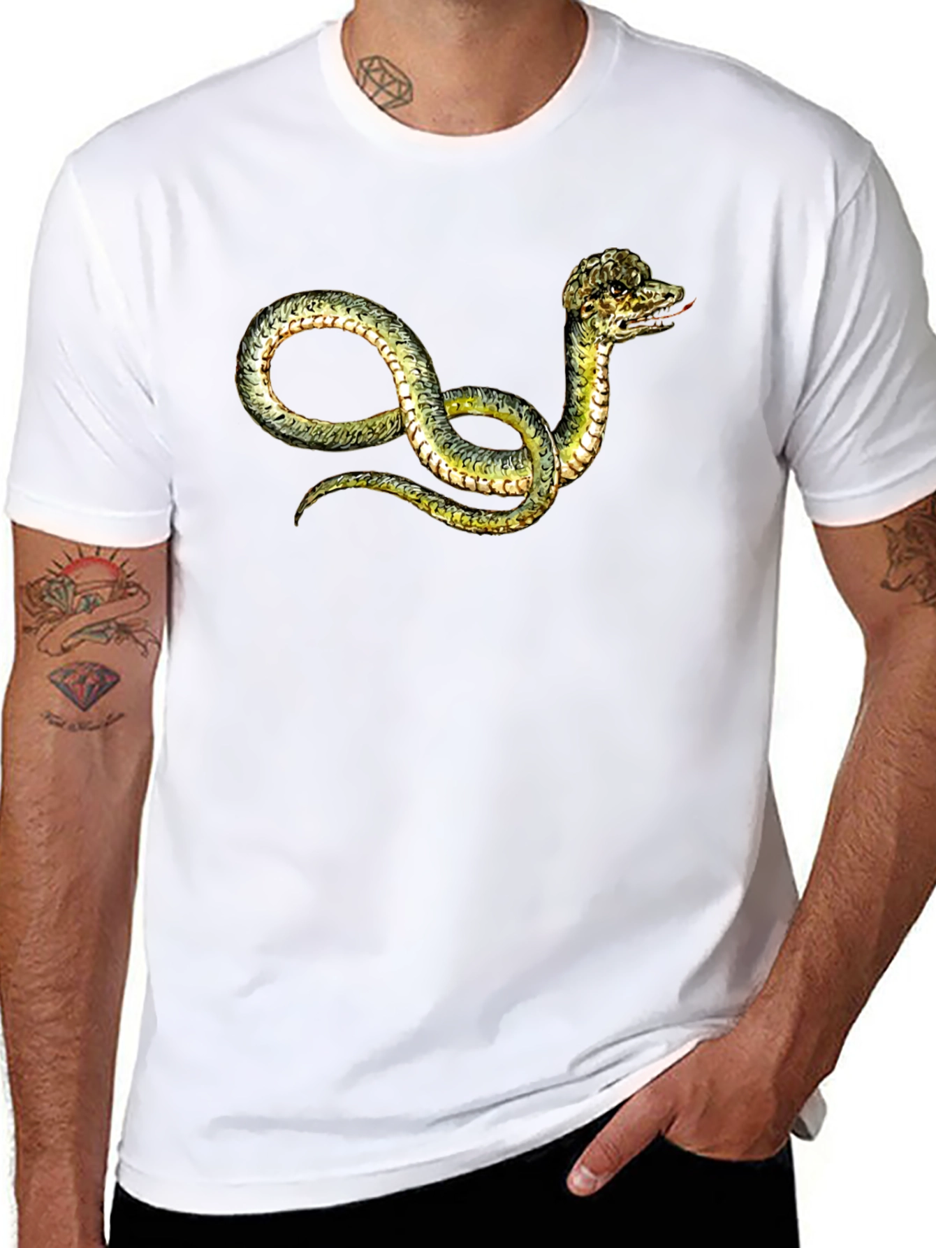 Black Snake Graphic T-Shirt - Unique Serpent Design view 8