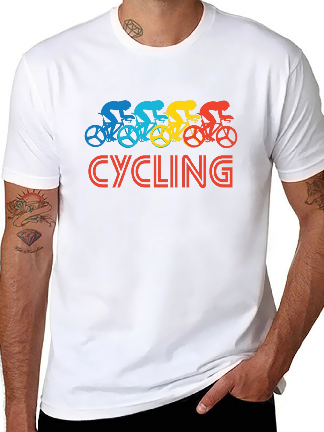Black Cycling Retro T-Shirt view 8