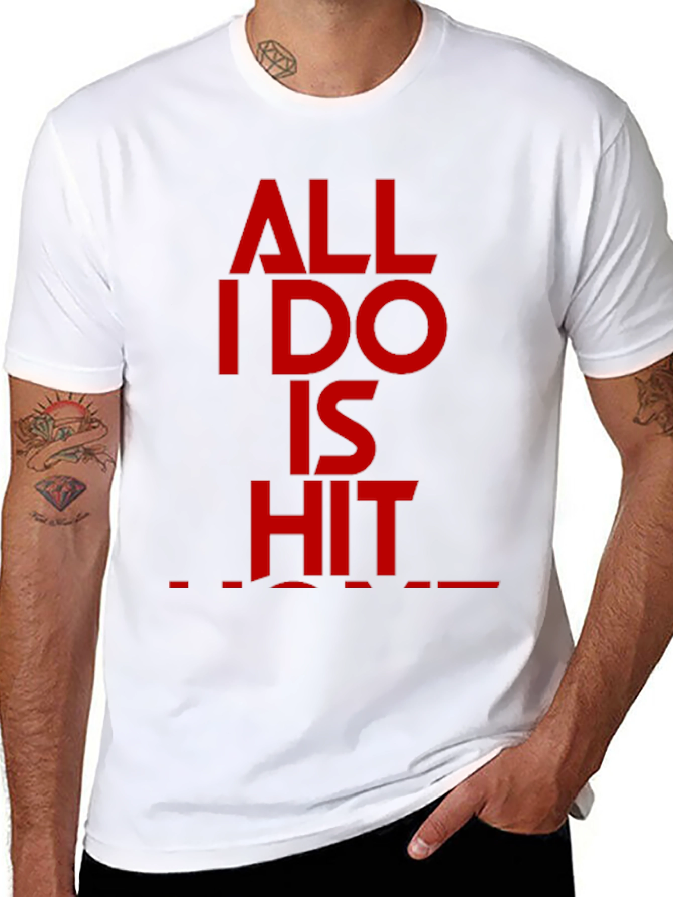 Black All I Do Is Hit T-Shirt - Bold Statement Tee view 8