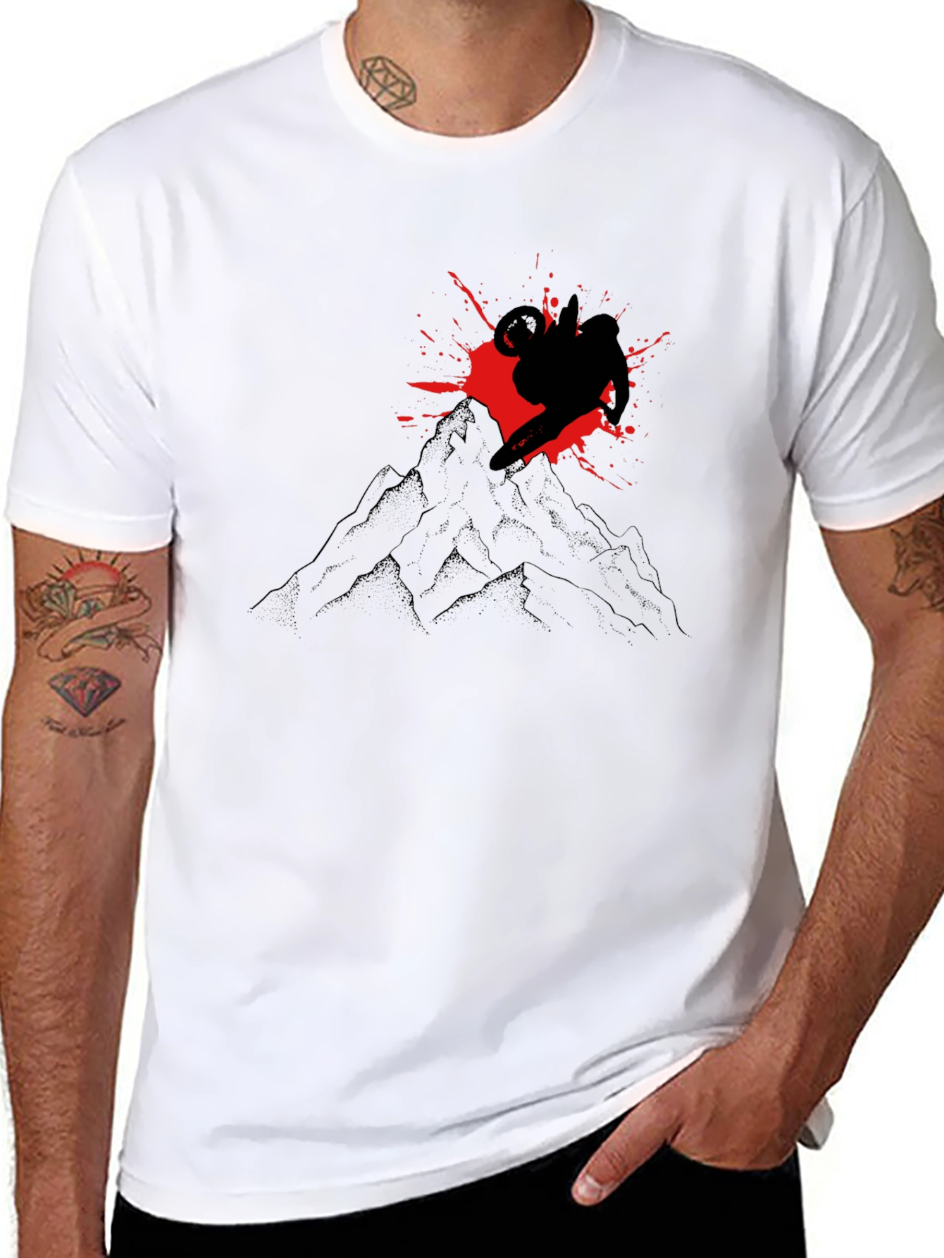 Black Mountain Biker Graphic Tee - Black view 8