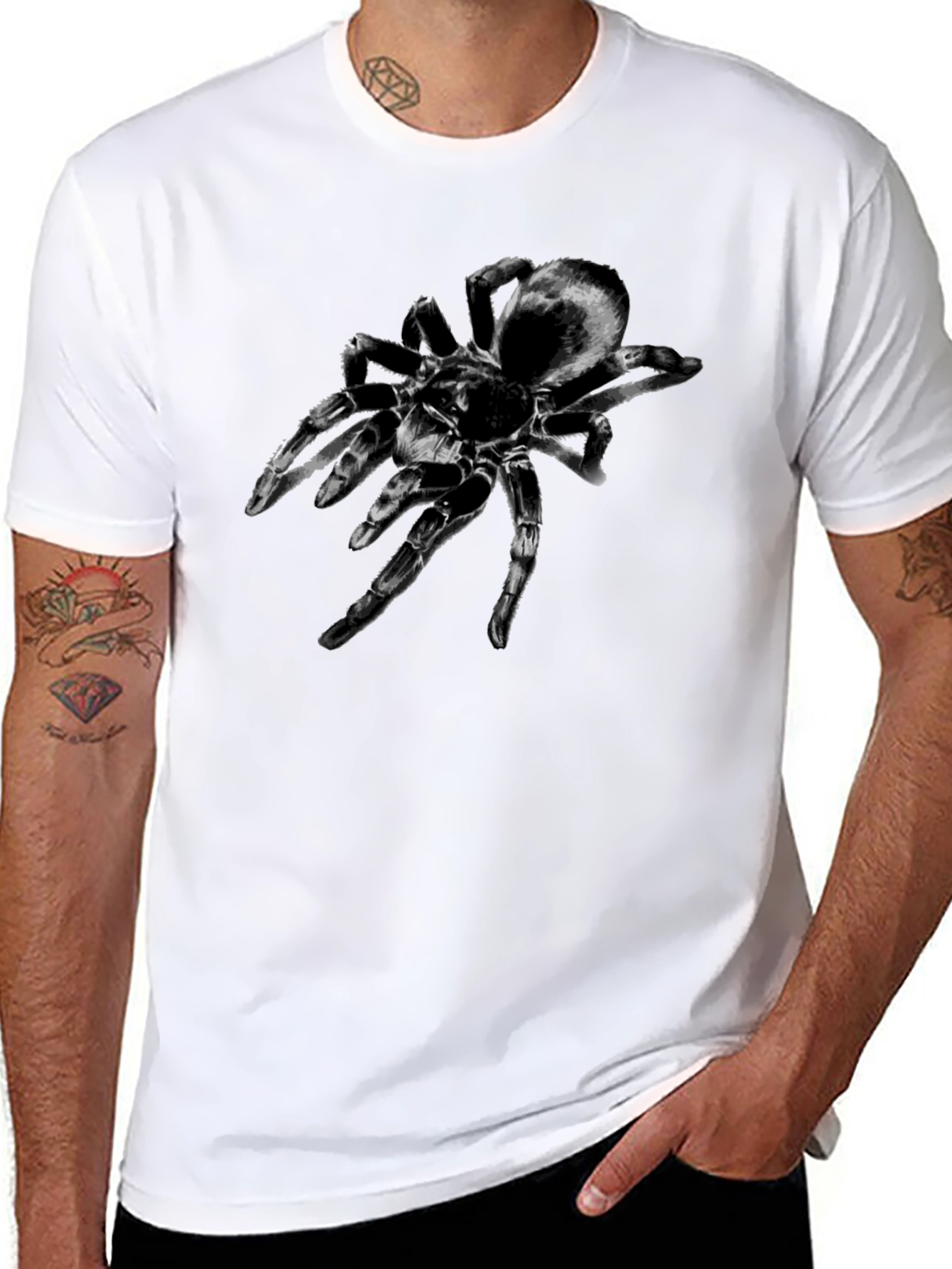 Black Tarantula Graphic Tee - Bold Spider Design view 8