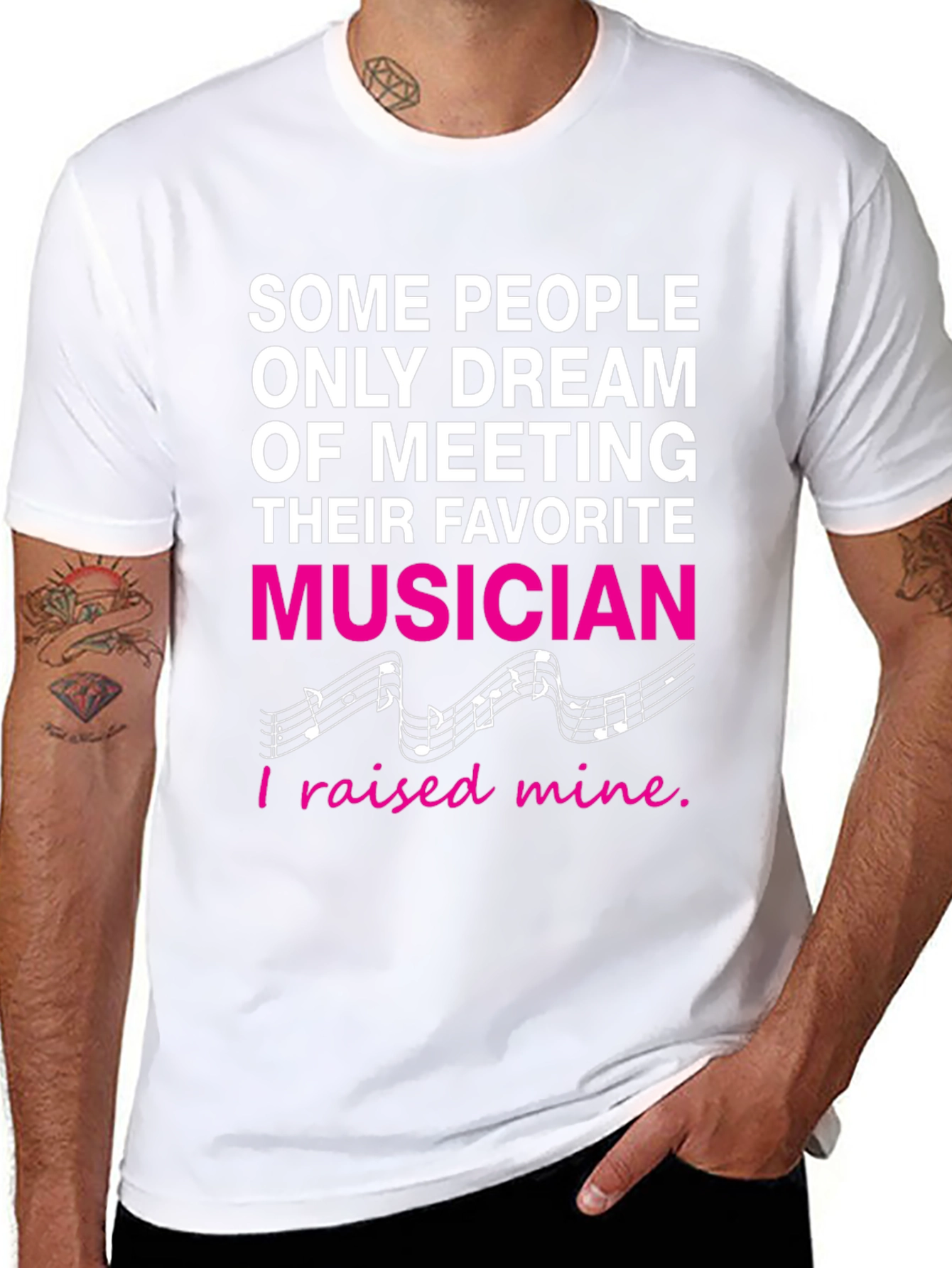 Black Proud Parent Musician Graphic T-Shirt view 8