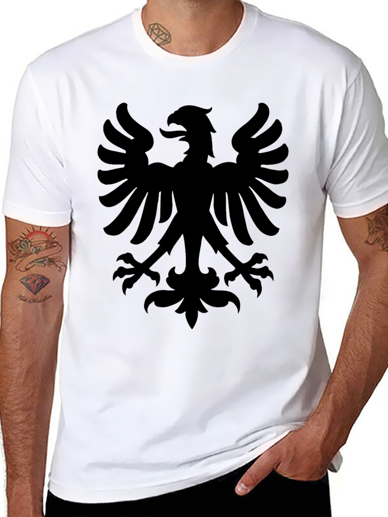 Black Black Eagle Graphic Tee - Bold Statement Shirt view 8