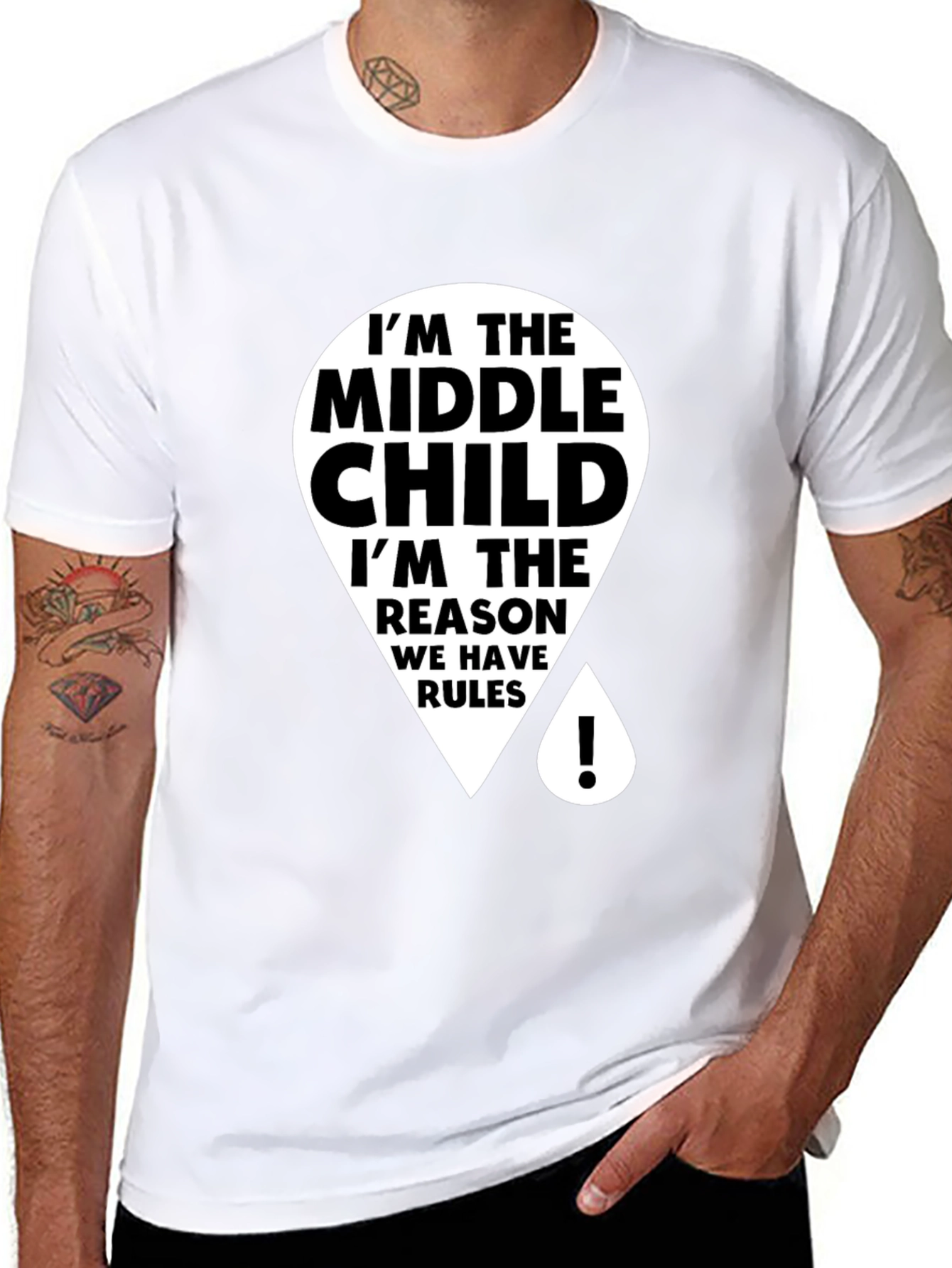 Black Middle Child T-Shirt - Reason We Have Rules view 8