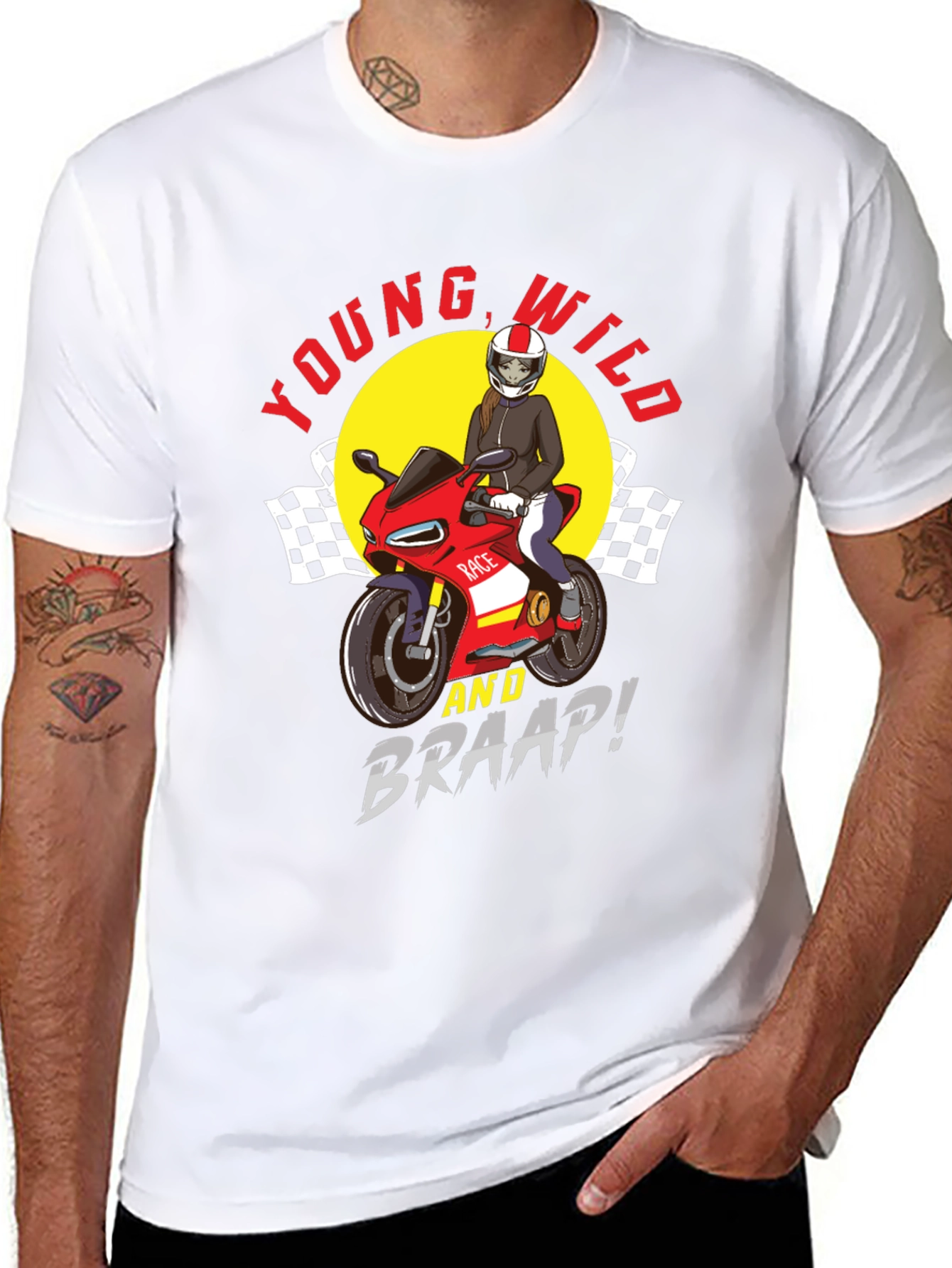 Black Young, Wild & Braap! Graphic Tee view 8
