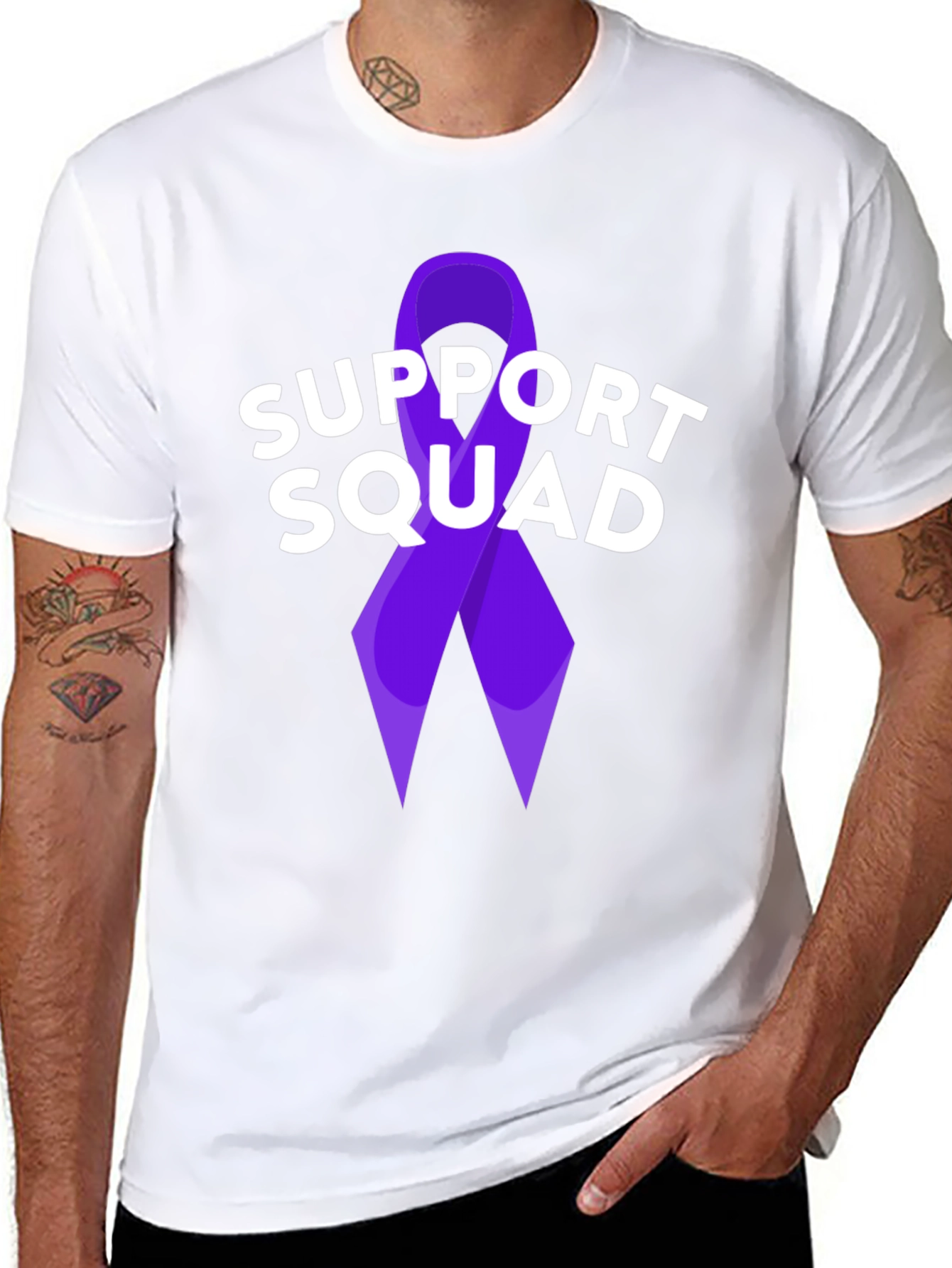 Black Support Squad Ribbon Tee view 8