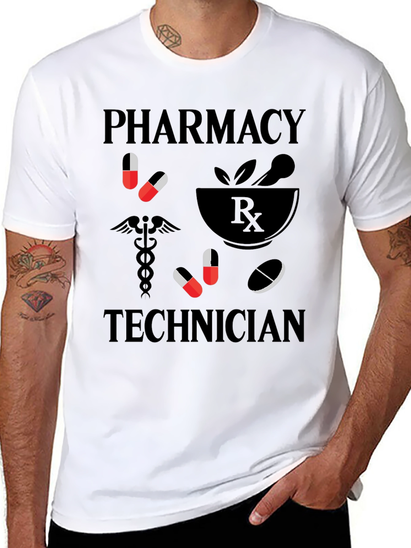 Black Pharmacy Technician Graphic Tee view 8