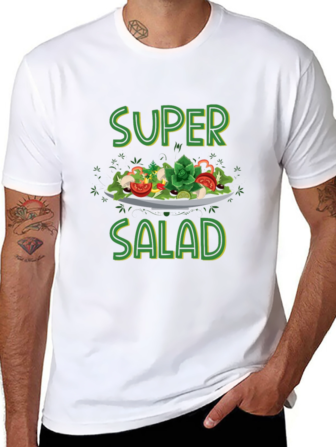 Black Super Salad T-Shirt | Black | Fun & Casual view 8