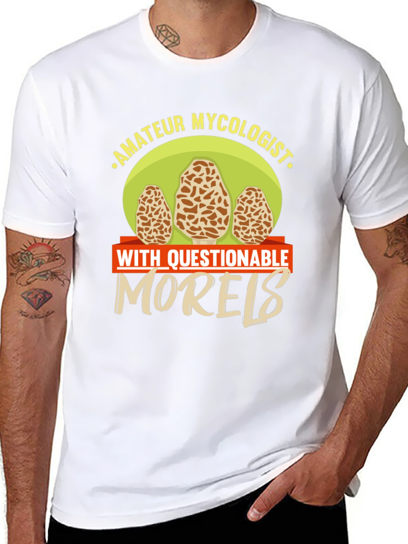 Black Amateur Mycologist Morels Funny T-Shirt view 8