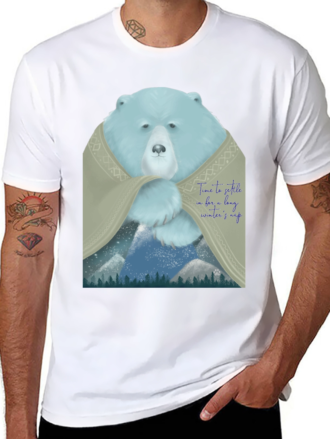 Black Bear Winter Nap Graphic Tee view 8