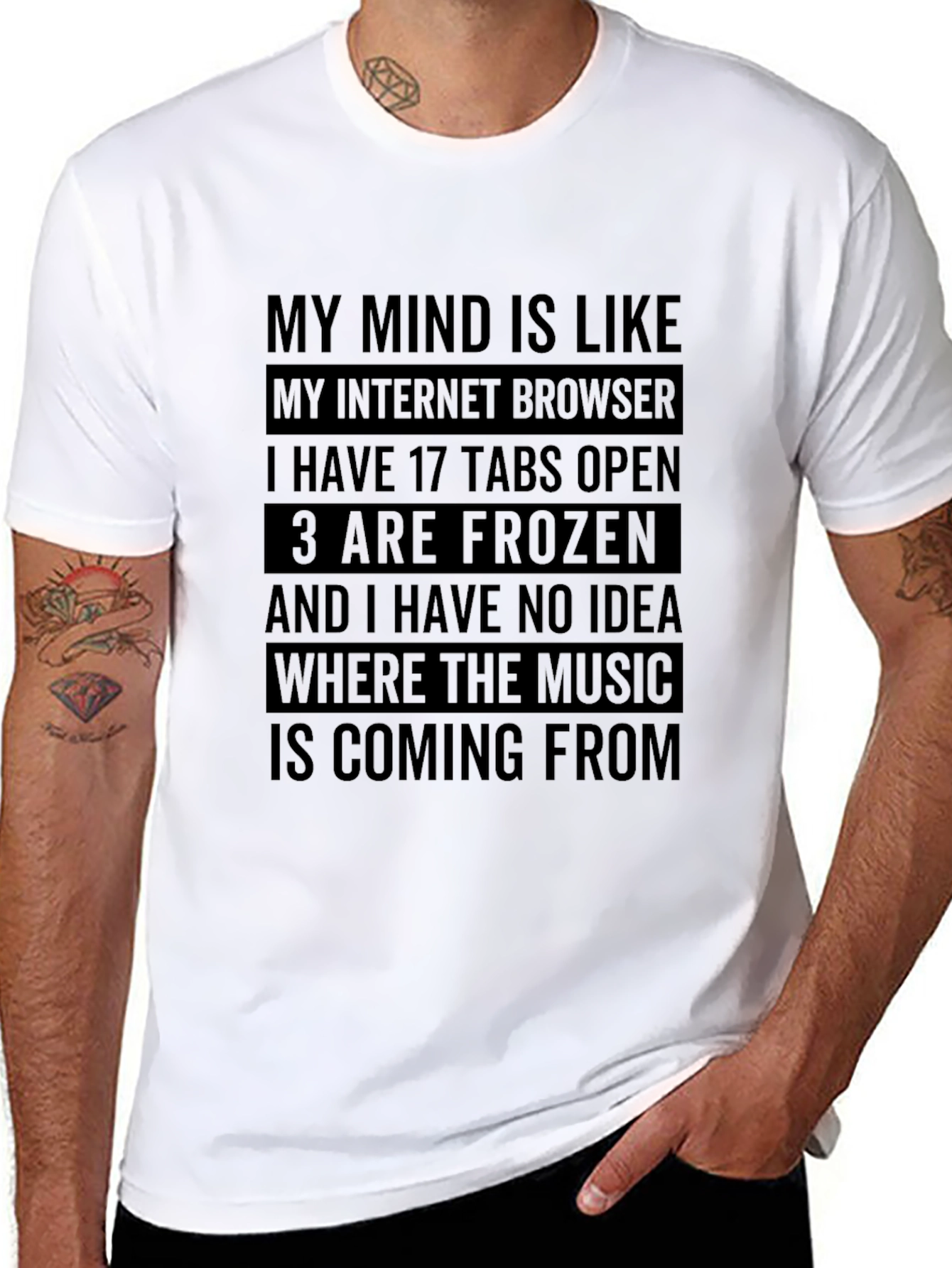 Black My Mind is Like My Internet Browser T-Shirt view 8