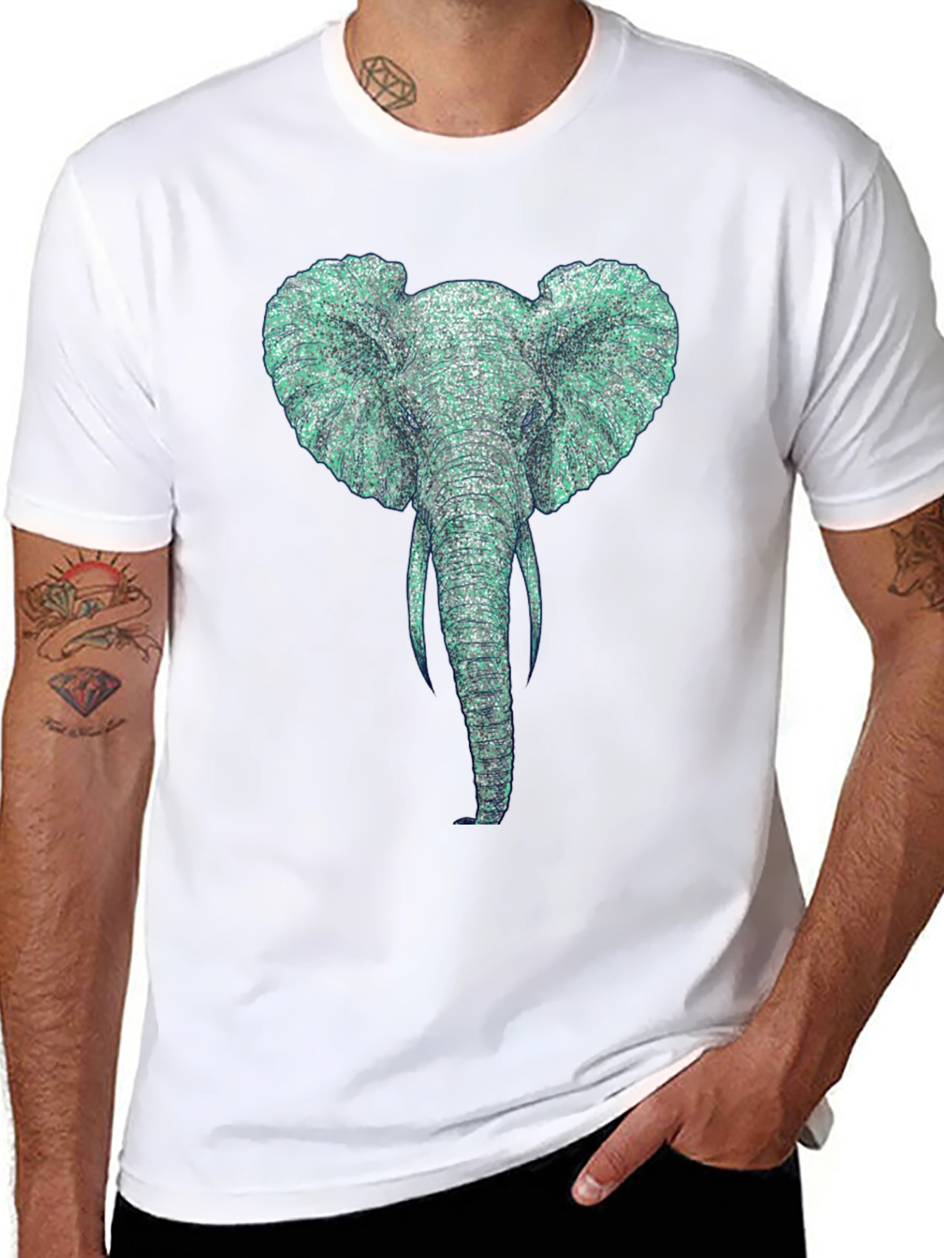 Black Elephant Graphic T-Shirt - Unique Design view 8
