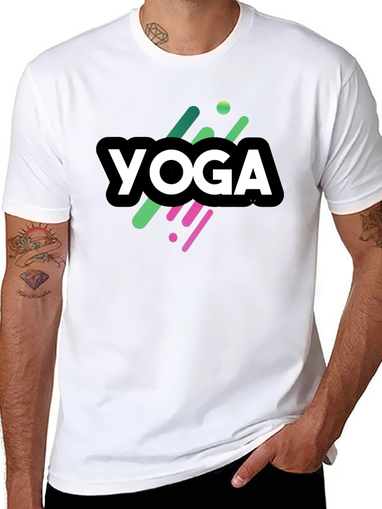 Black Yoga Graphic Black T-Shirt view 8