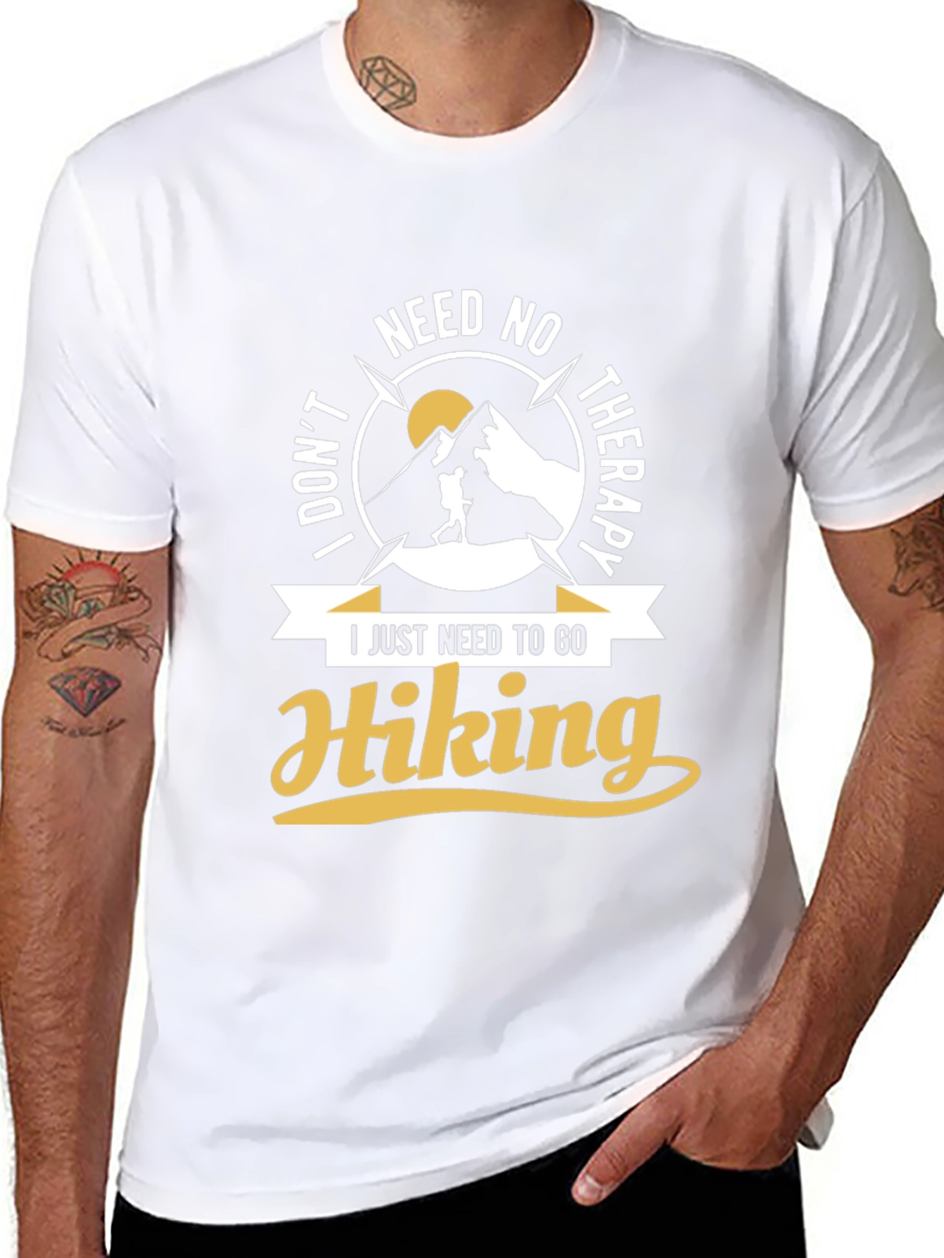 Black Hiking Therapy T-Shirt view 8