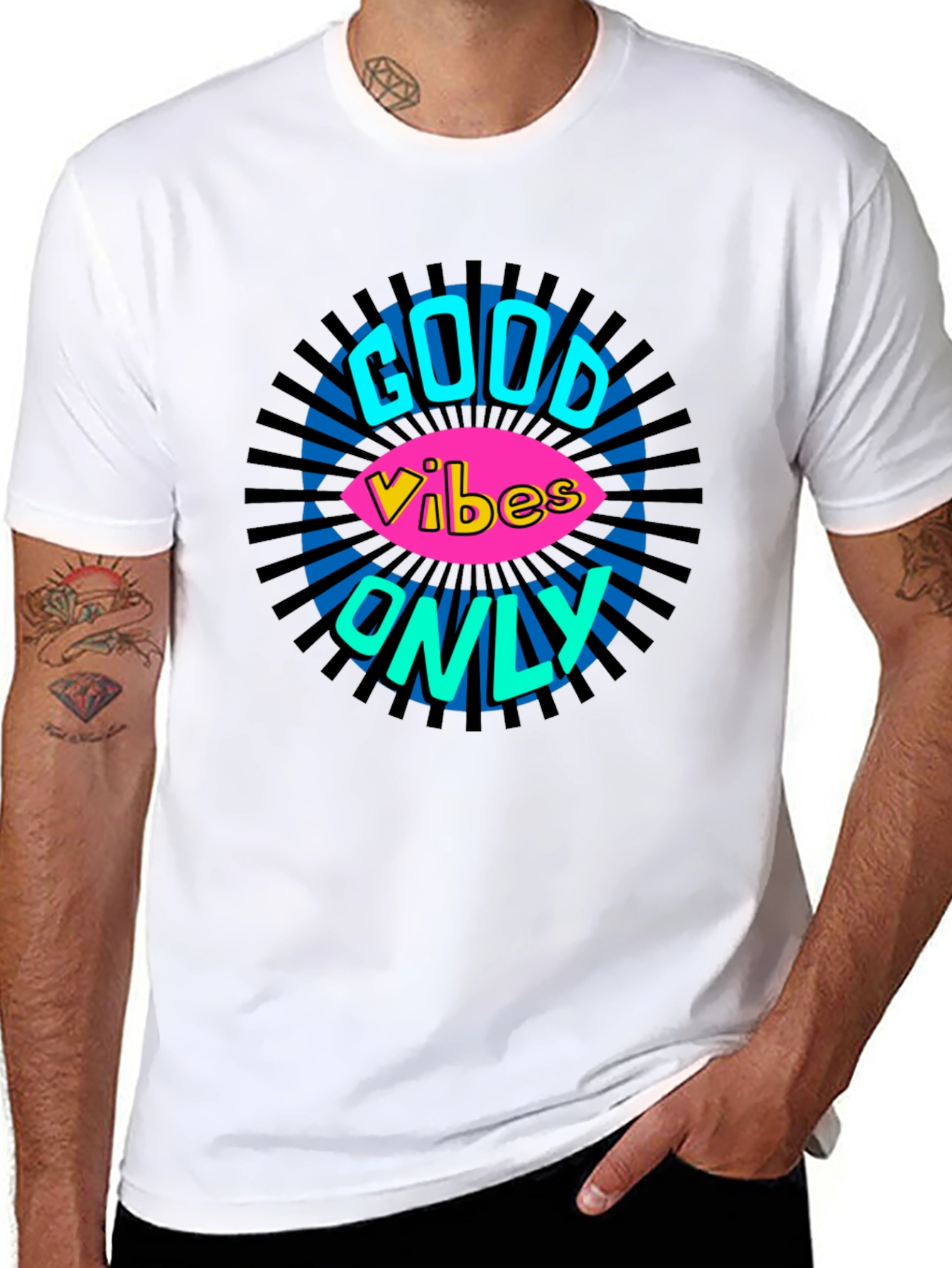 Black Good Vibes Only Graphic T-Shirt - Black view 8