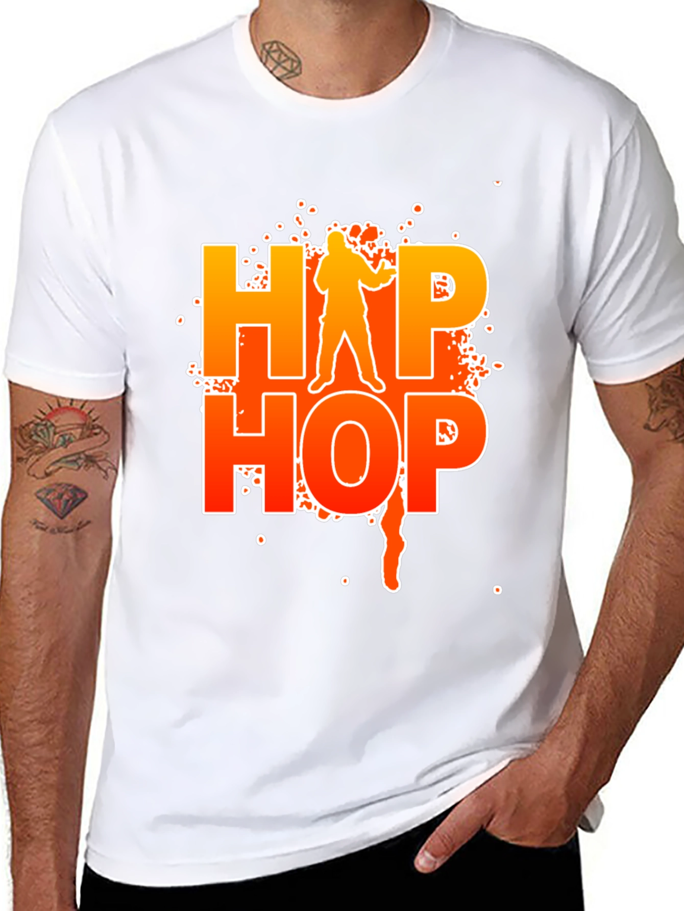 Black Hip Hop Graphic Black T-Shirt view 8