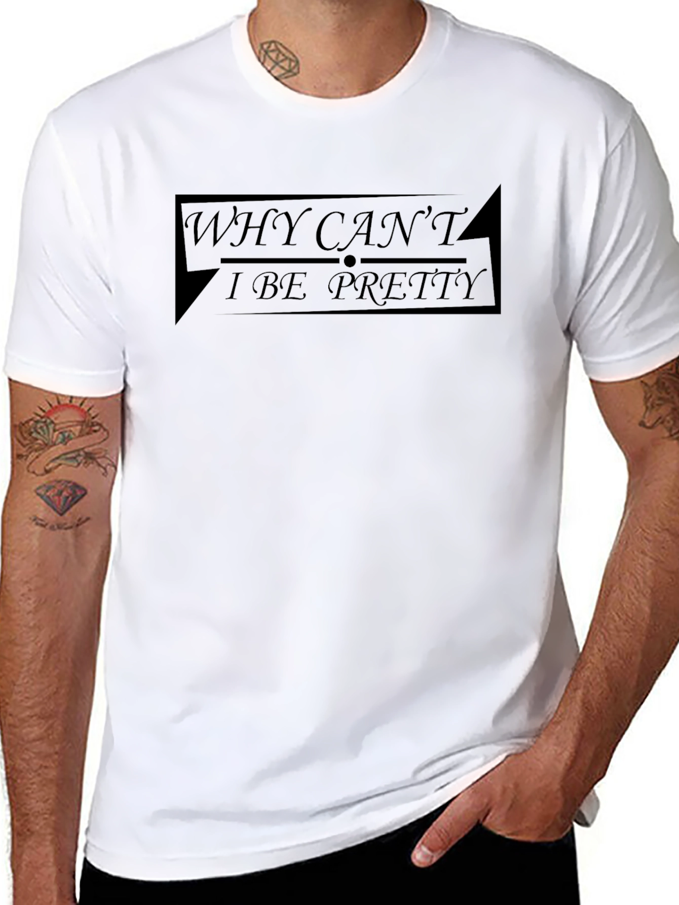 Black Why Can't I Be Pretty Black T-Shirt view 8
