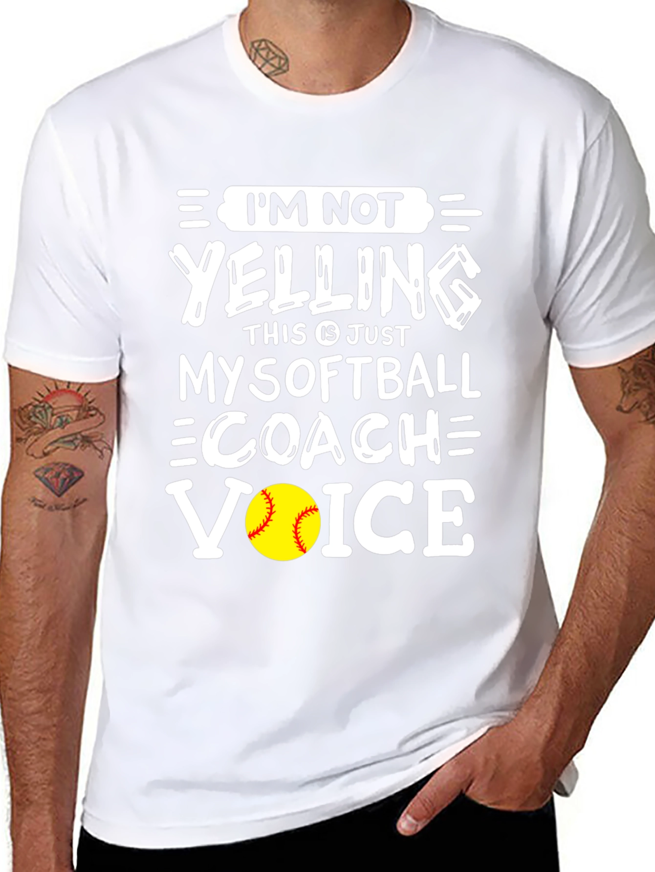 Black Softball Coach Voice T-Shirt - Funny Slogan Tee view 8