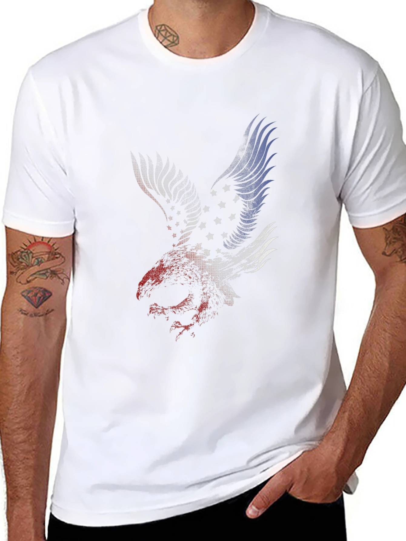 Black American Eagle Graphic Tee - Patriotic Style view 8