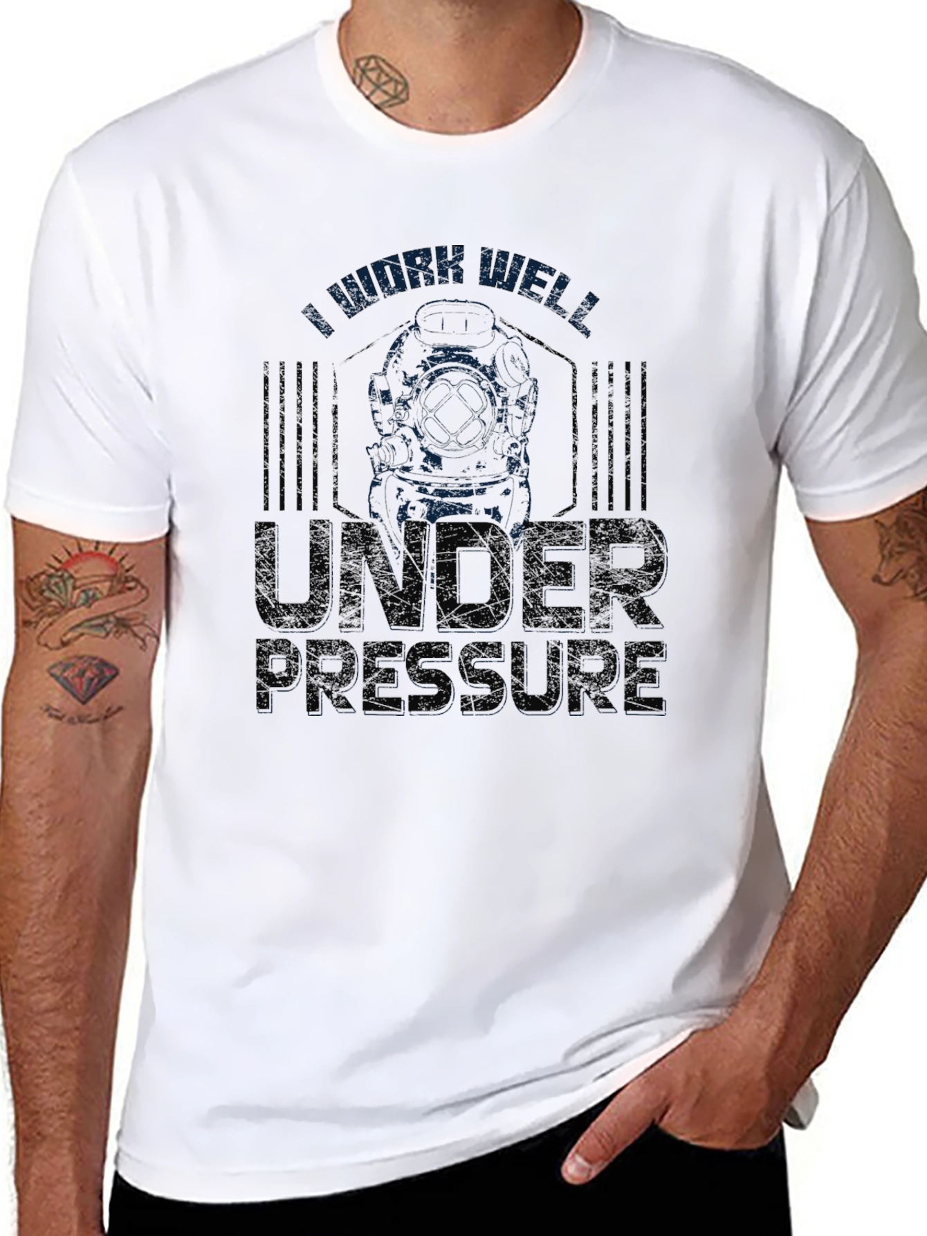 Black I Work Well Under Pressure T-Shirt view 8