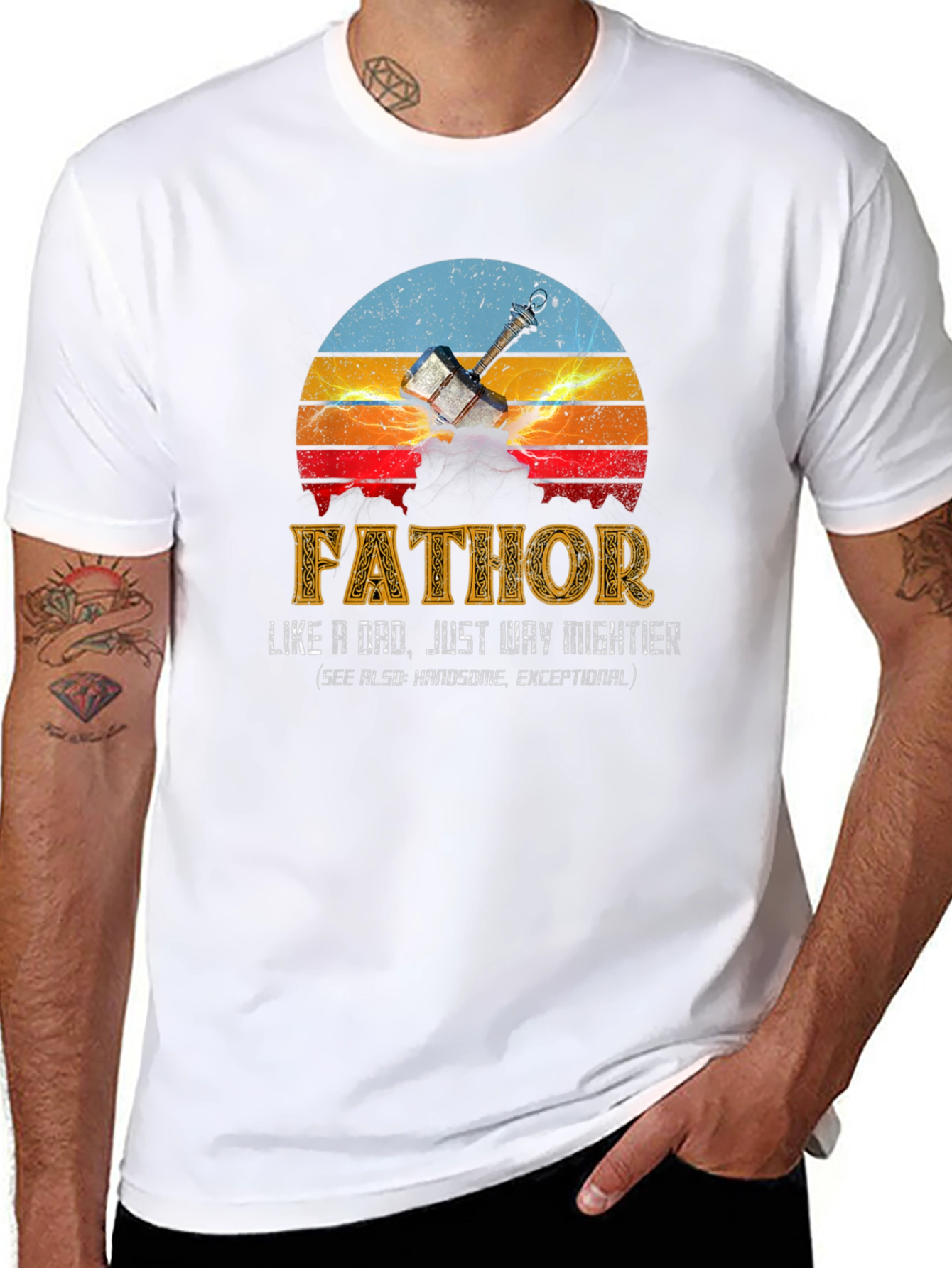 Black Fathor Like a Dad T-Shirt view 8