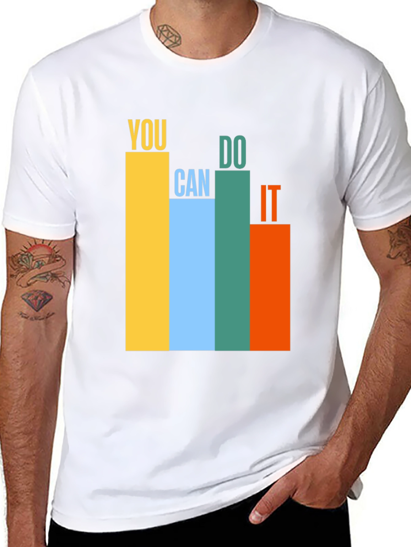 Black Motivational You Can Do It Graphic T-Shirt view 8