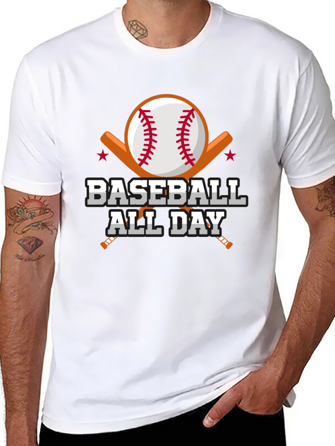 Black Baseball All Day Graphic Tee view 8
