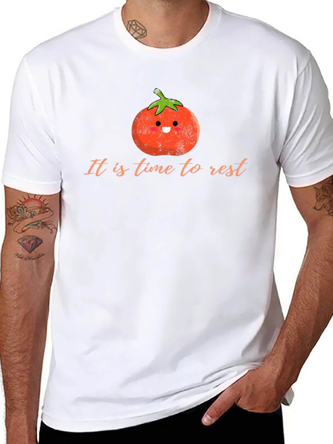 Black Tomato Rest T-Shirt - Funny Fruit Pun Tee view 8